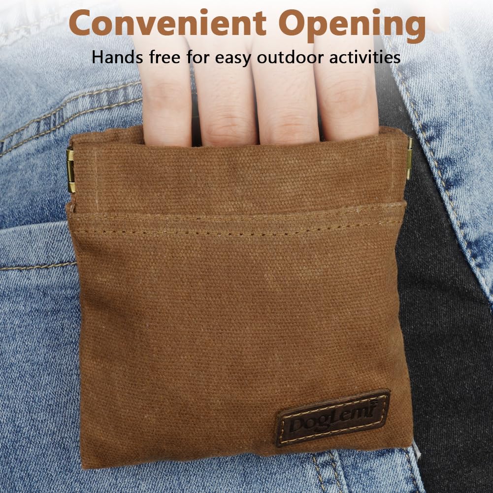 Borsa Addestramento Cane, Borsa Porta Snack per Animali Domestici, Porta Snack Cane, Sacchetto per Cani a Mani libere con moschettone, per addestramento di Cani (Marrone)
