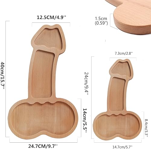 Miniatura 8 de Divertida tabla de aperitivo, plato de charcutería de madera maciza y tabla de queso, bandeja de vino fruta carne queso con cubiertos de cocina