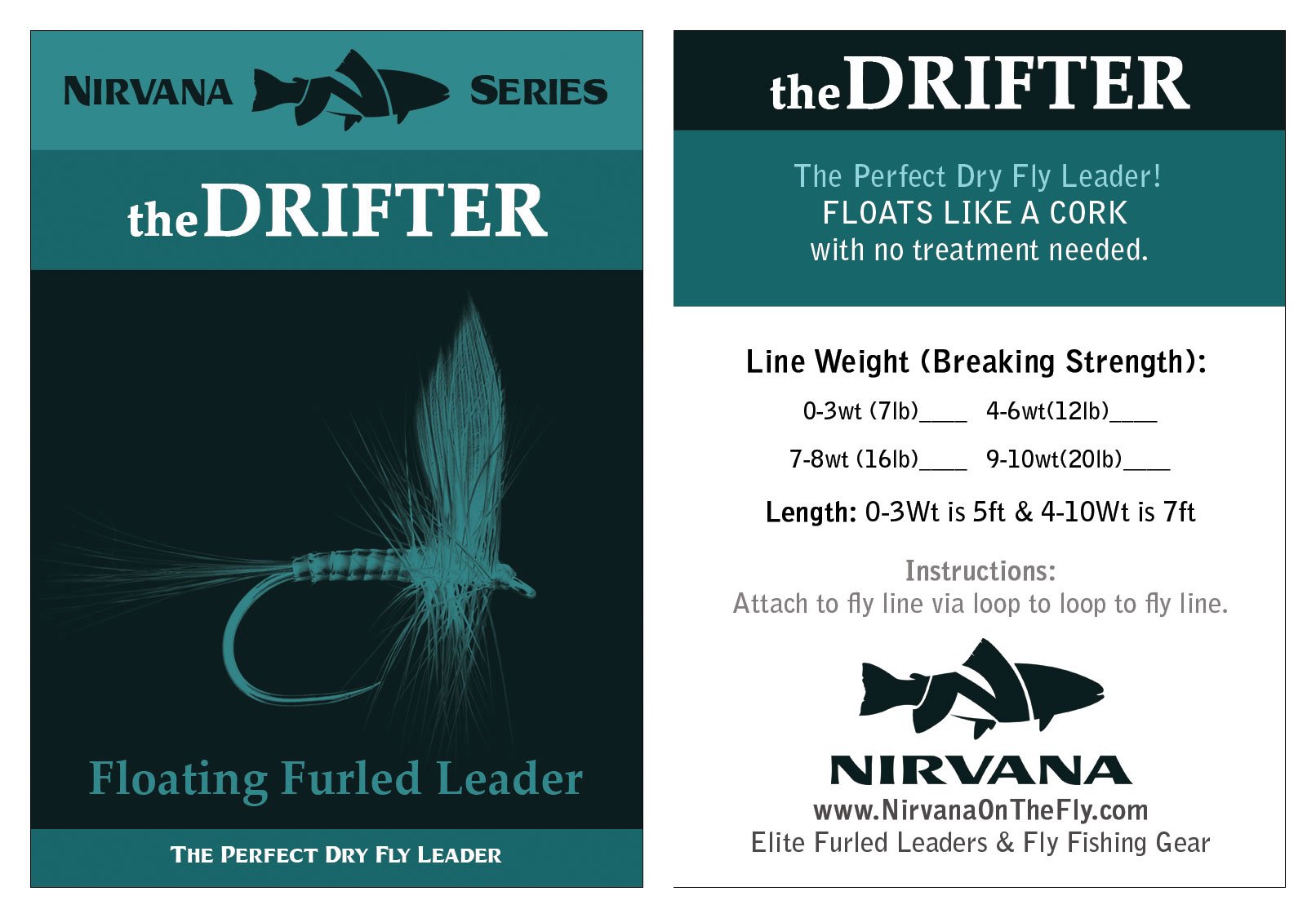 Nirvana theDRIFTER Floating Furled Dry Fly Leader (4-6wt)