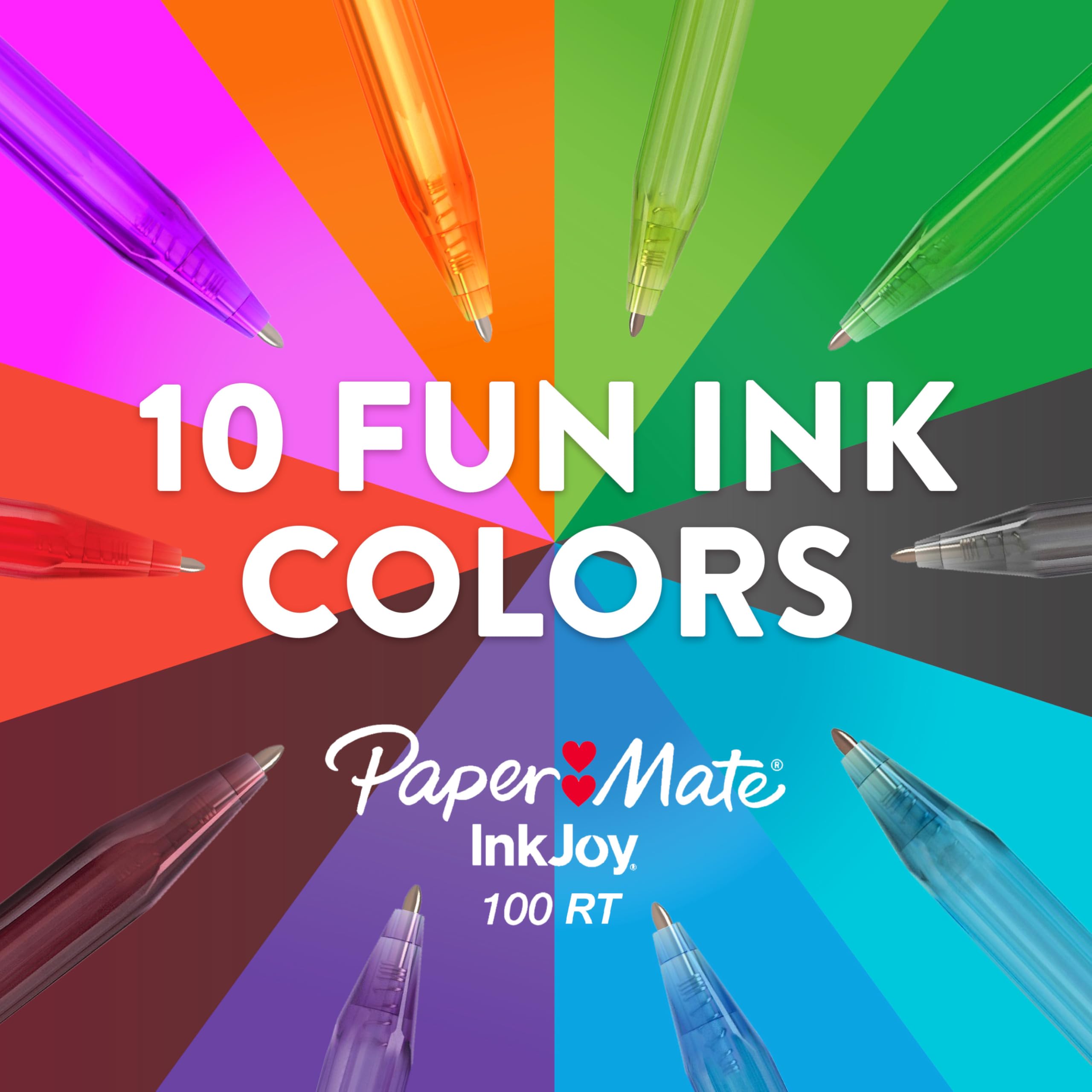 Paper Mate InkJoy 100 RT Stylo Bille Pointe Moyenne Rouge Lot de 20