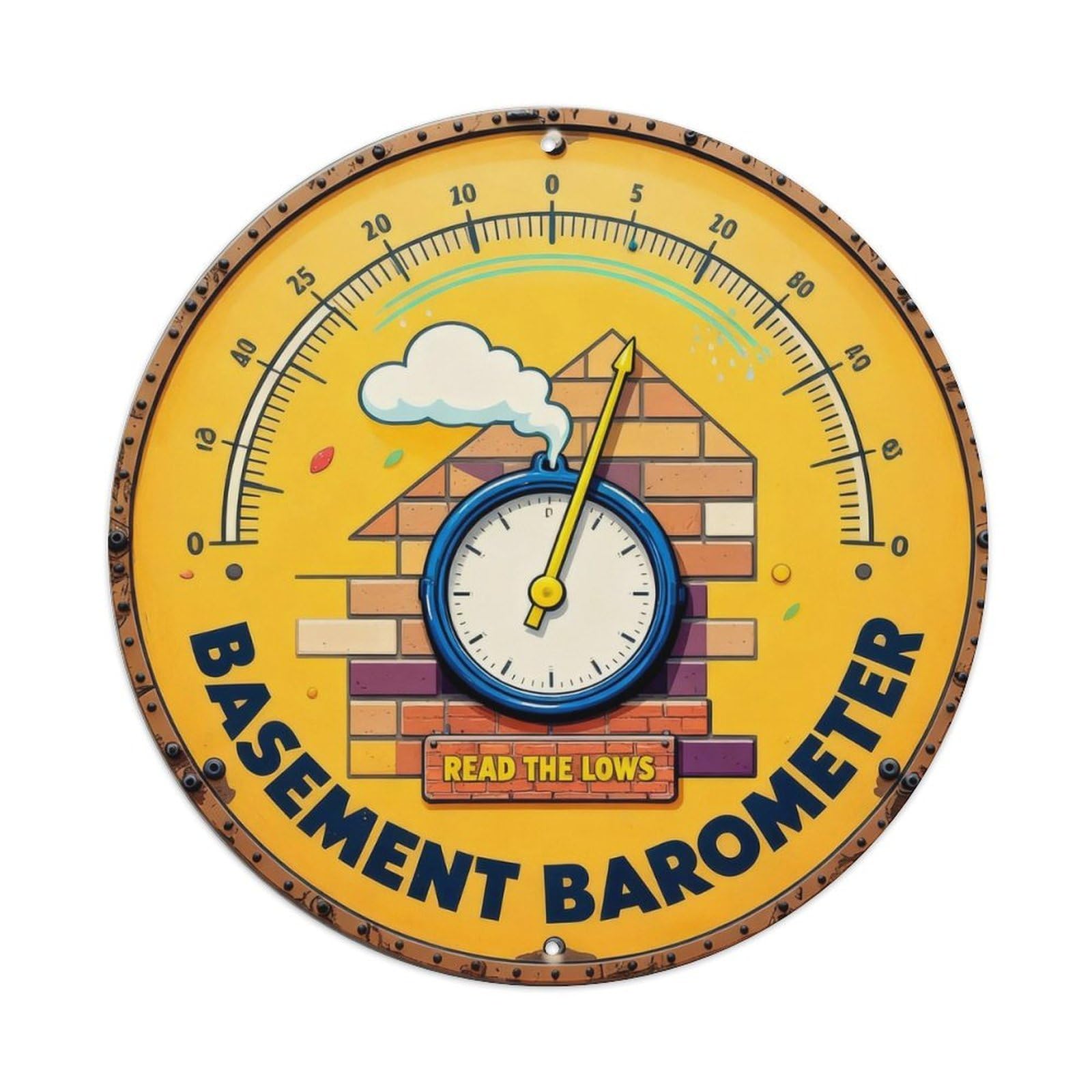 Basement Barometer Sign Metal Tin Sign Plaque