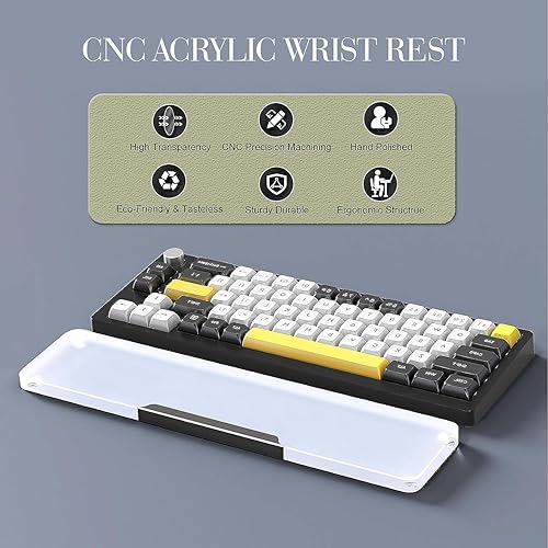 Miniatura 2 de SELORSS TENKEYLESS - Reposamuñecas acrílico para teclado profesional al 80%, teclado mecánico, reposamanos ergonómico para teclado de computadora,