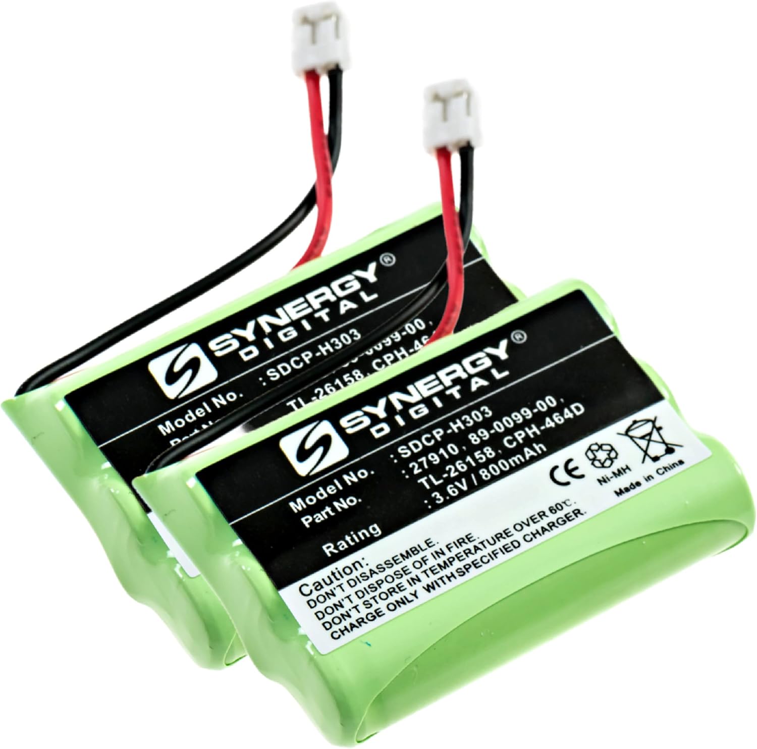 Synergy Digital Cordless Phone Battery, Compatible with AT&T-Lucent 27910 Cordless Phone Combo-Pack Includes: 2 x SDCP-H303 Batteries