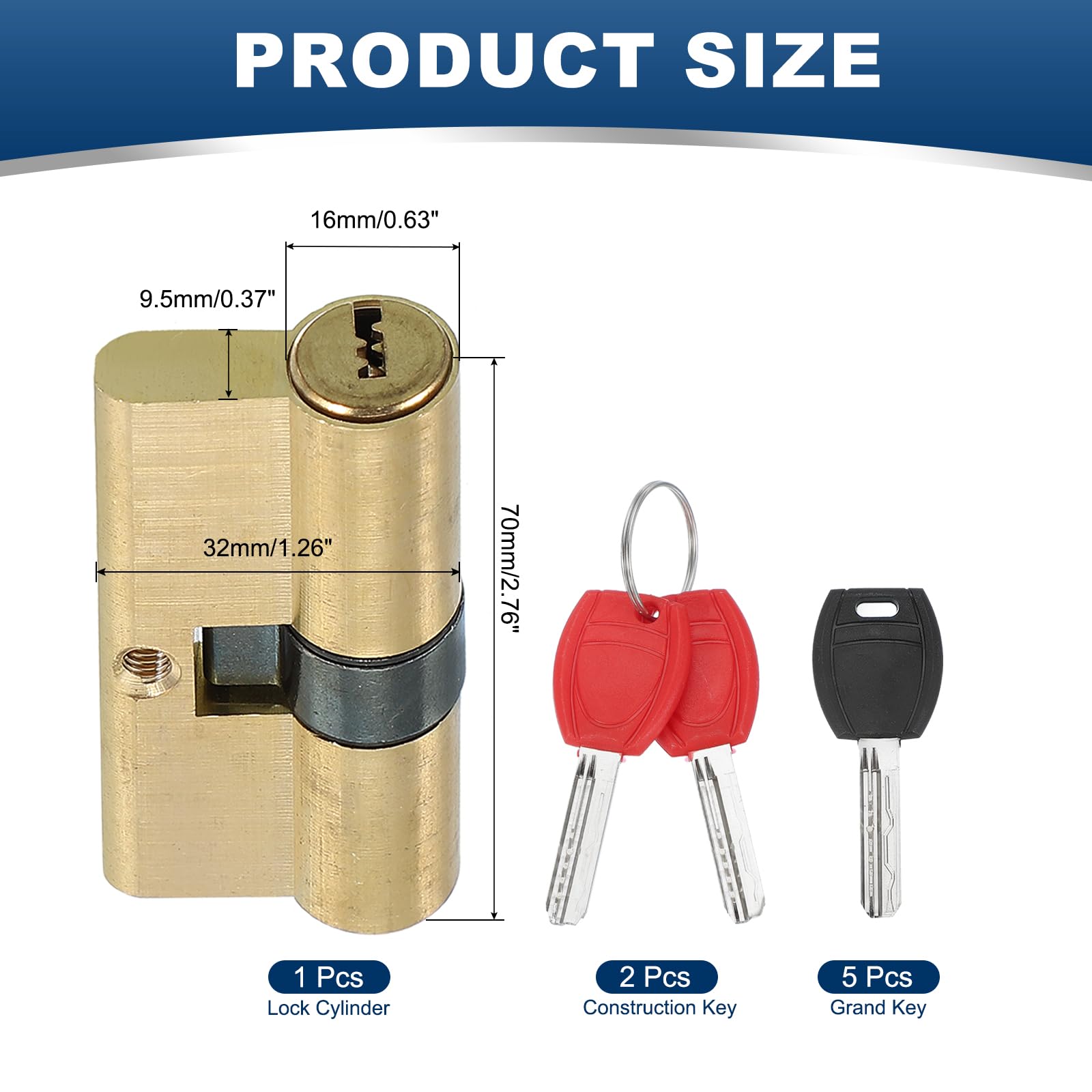 PATIKIL European Double Lock Cylinder - Image 2