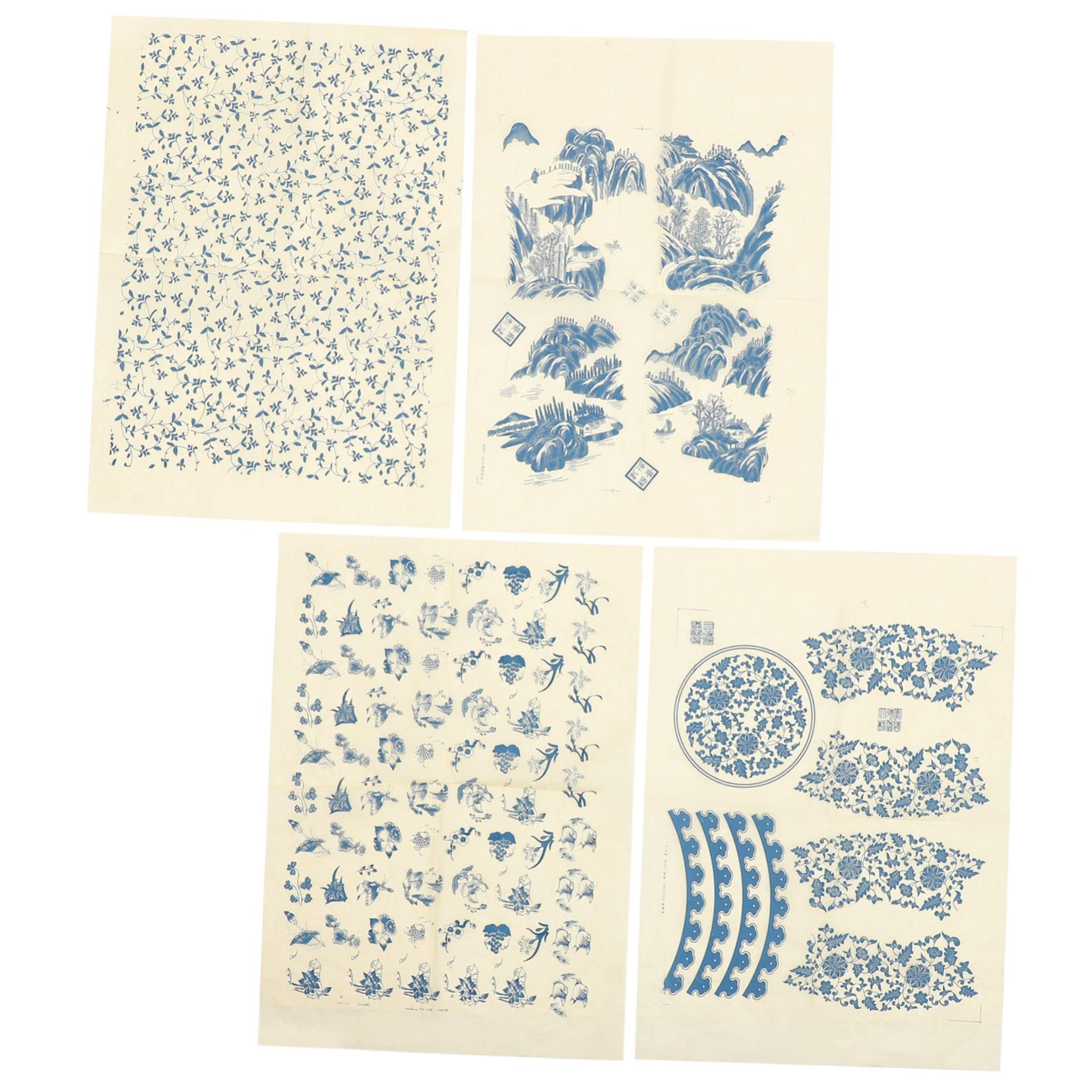 NUOBESTY 20feuilles Papier De Transfert sous Glaçure pour Décalcomanies Céramiques De Papier à Décalquer pour Artisanat DIY Résistant Et Pratique pour Décorations De Poterie