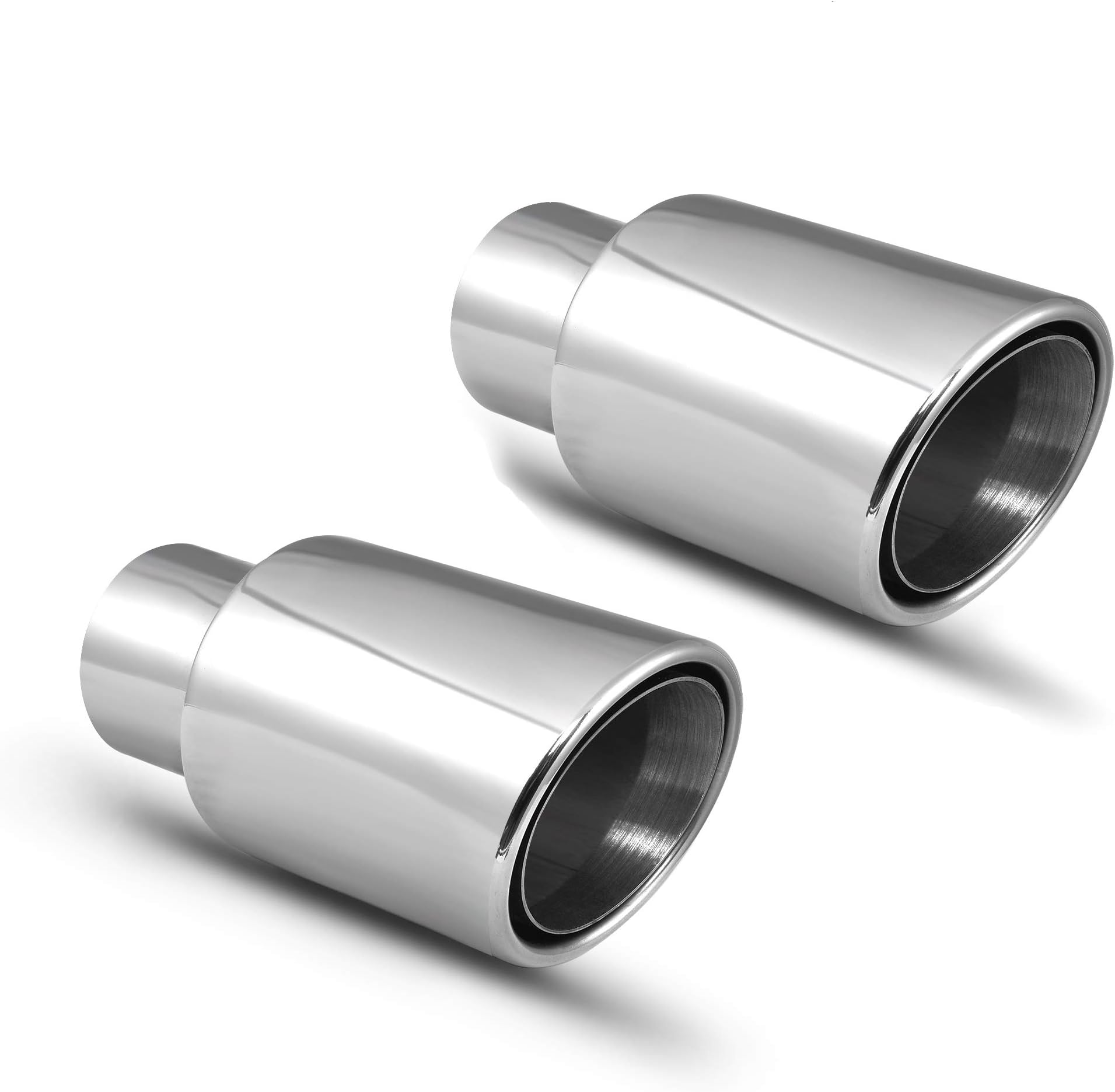 Black Chrome Stainless Steel Dual Exhaust Tip - 2.25" In - Dual 3.5" X - Foto 8