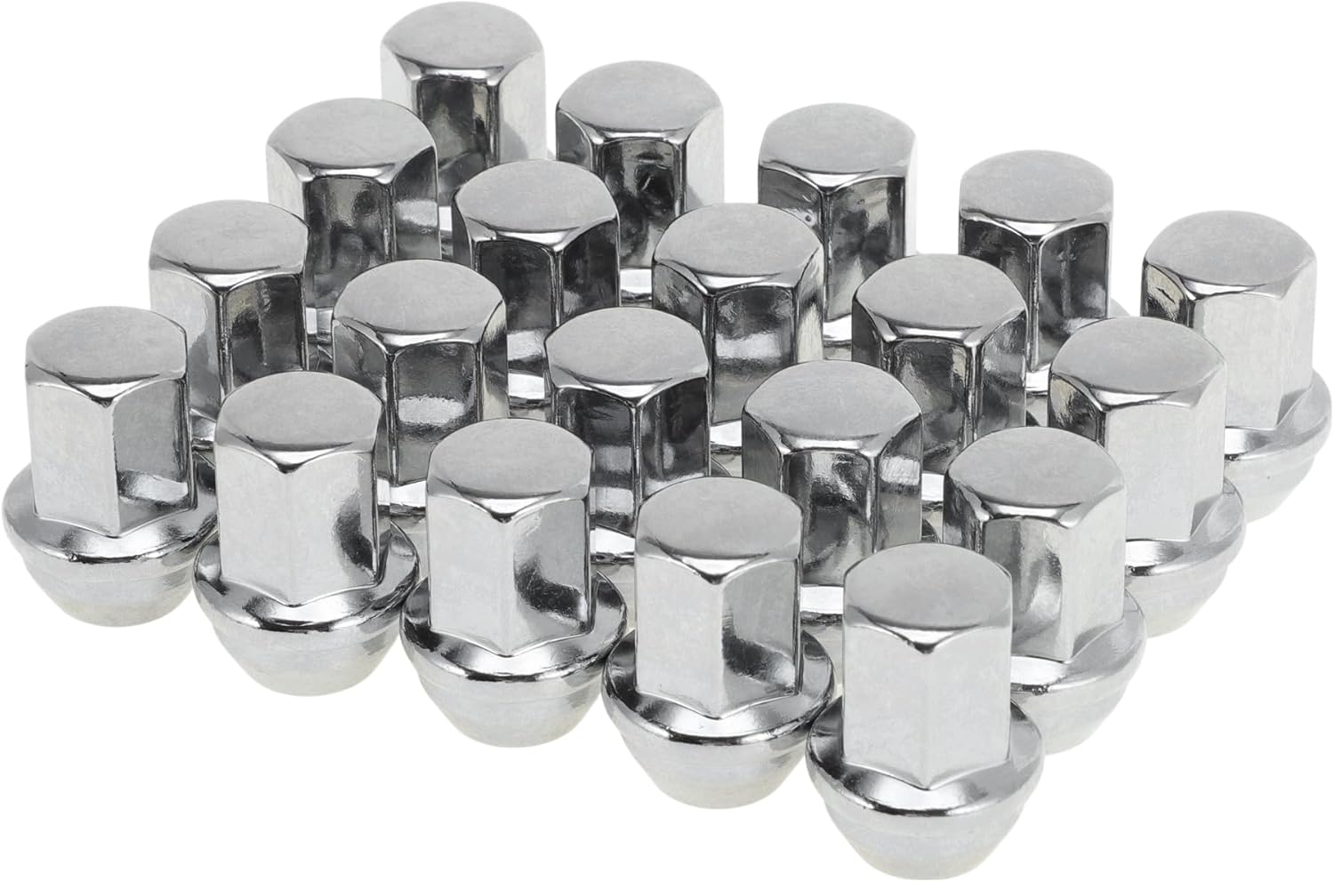 20 Pcs M12x1.50 Lug Nuts for Chevrolet Impala 2008-2009 Alloy Steel Wheel Lug Nuts No.6112631/611263/91000281 Silver Tone