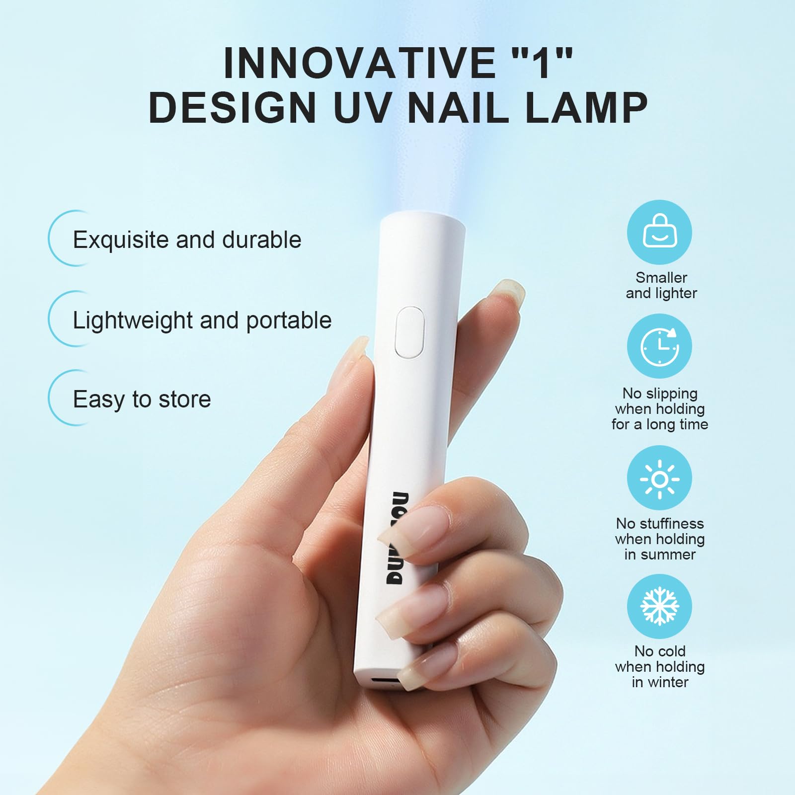 Mini lámpara de uñas LED portátil para esmalte de gel - Secador de uñas USB recargable inalámbrico para curado rápido, arte de manicura casera 2