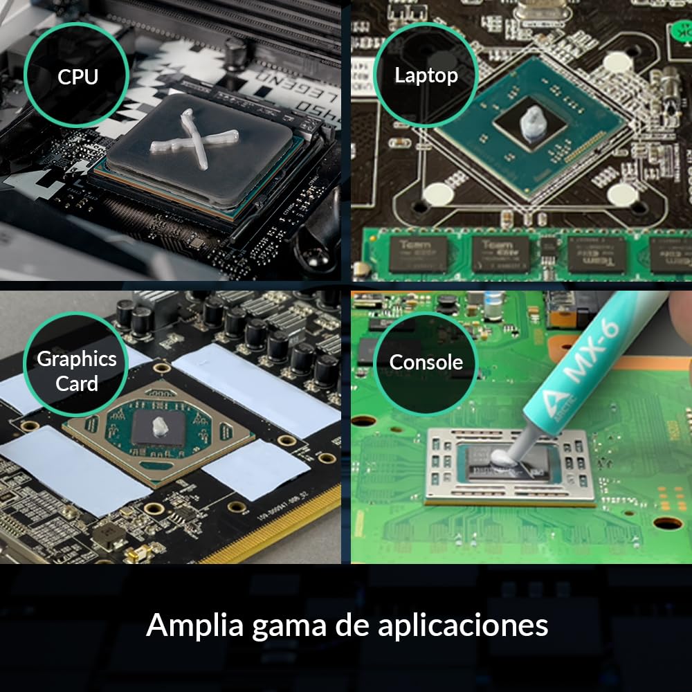 ARCTIC MX-6 (4 g) - Ultimate Performance Thermal Paste para CPUs, Consolas, Tarjetas gráficas, Portátiles, Muy Alta conductividad térmica, Larga duración, No conductiva, No capacitiva