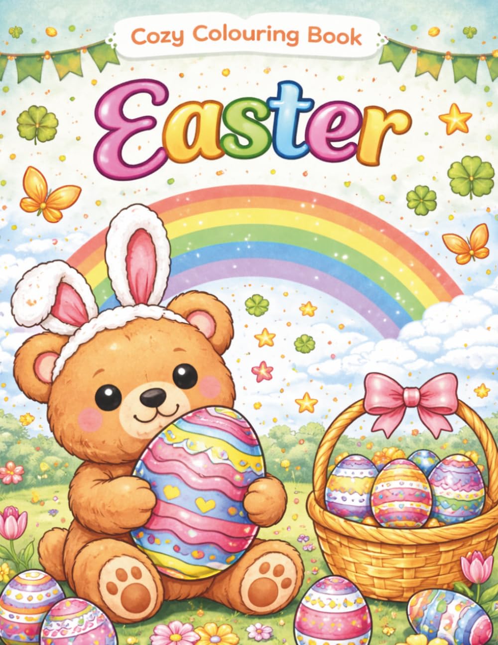 Cozy Easter Coloring Book: Cute Bunnies, Chicks, Eggs & Simple Spring Designs for Toddlers