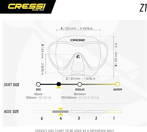 Miniatura 5 de Cressi Máscara de buceo sin marco para adultos, falda de silicona suave, sellado perfecto, Z1 diseñada en Italia