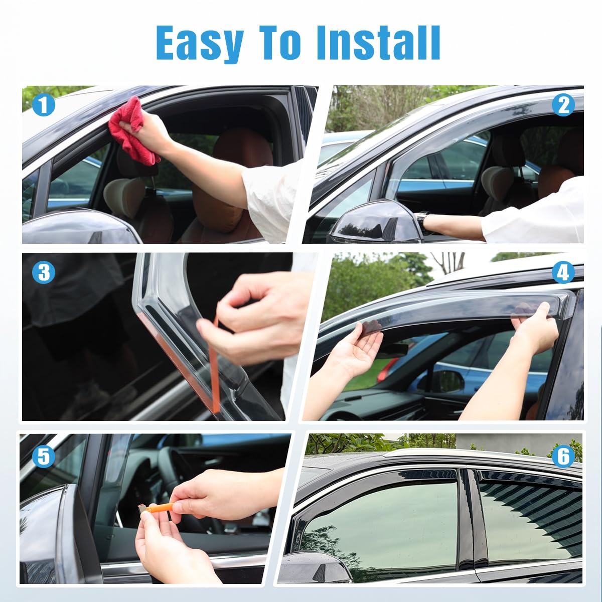 Windabweiser Autofenster, Windabweiser für VW Transporter T5 2003-2015 & T6 2015-2020 & T6.1 2020-