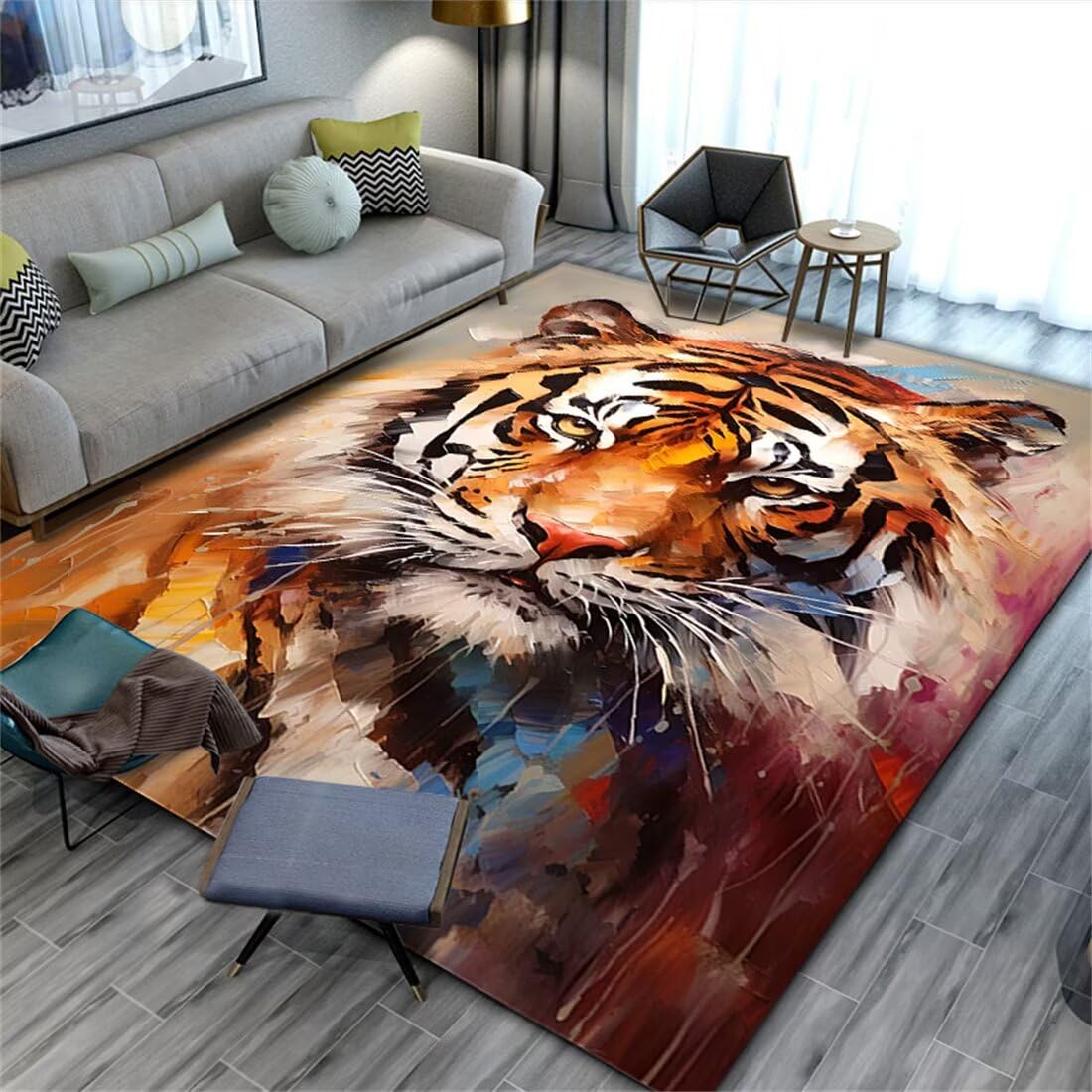Tapis de chambre enfant peinture cartoon pour espace de jeu