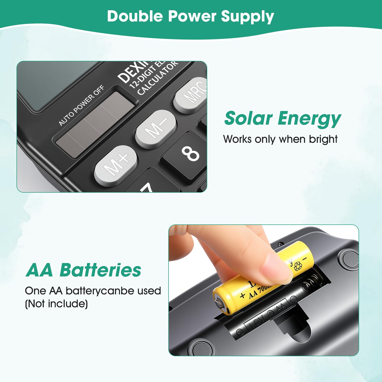 Taschenrechner, 12-stellig, Tischrechner mit großem LCD-Display und empfindlichen Tasten, Solar- und Batterie-Dual-Power, perfekt für Büro, Schule, Zuhause, Schwarz, 24 Stück