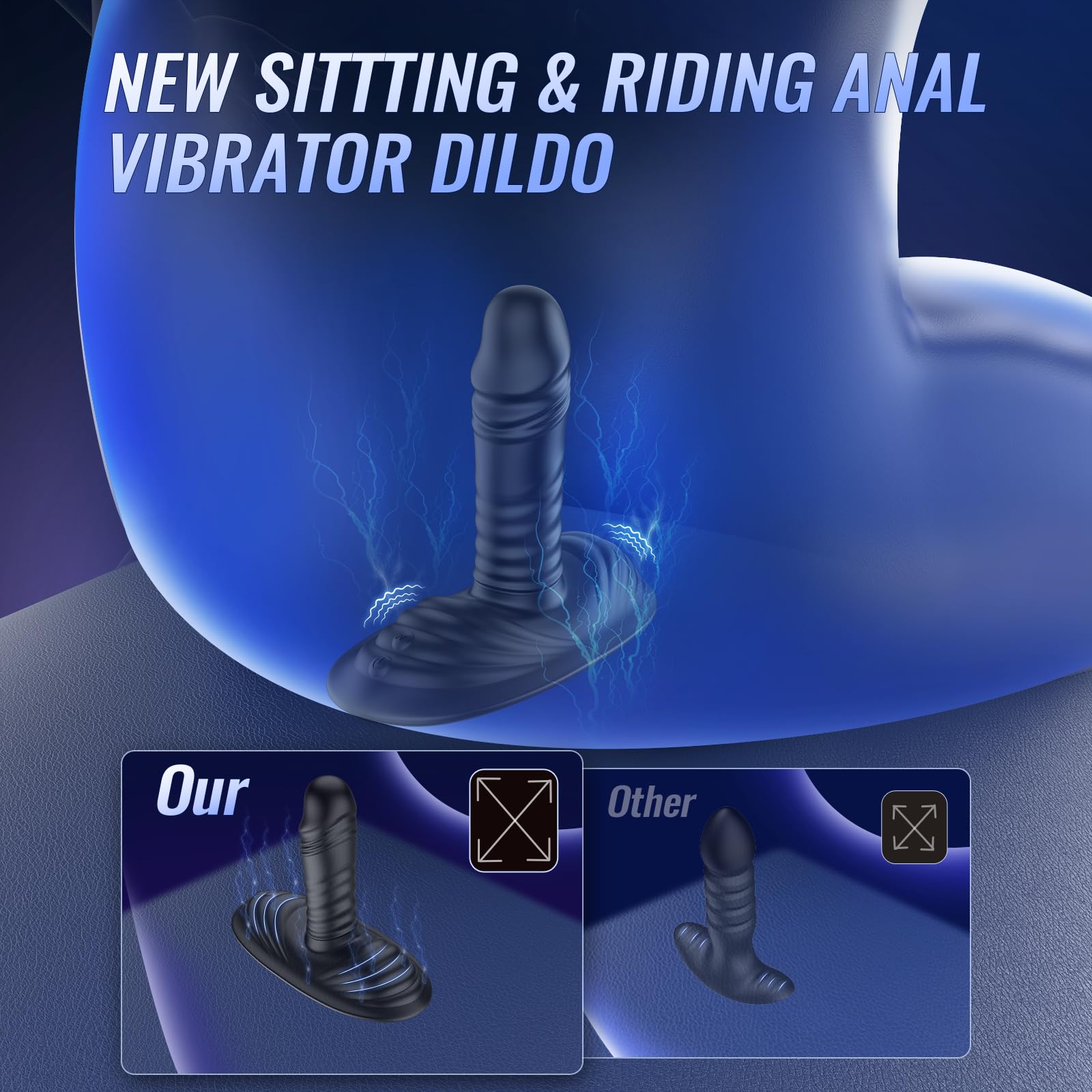 Prostate Massager Anal Dildo Anal Toys, BEISAR Grinder Butt Plug Male Sex Toys for Men Women Sex Toy Adult Toys 9 Vibrating 3 Thrust, Anal Plug G Spot Vibrator Ride Anal Beads Strapless Strap-On Dildo: Jet-black