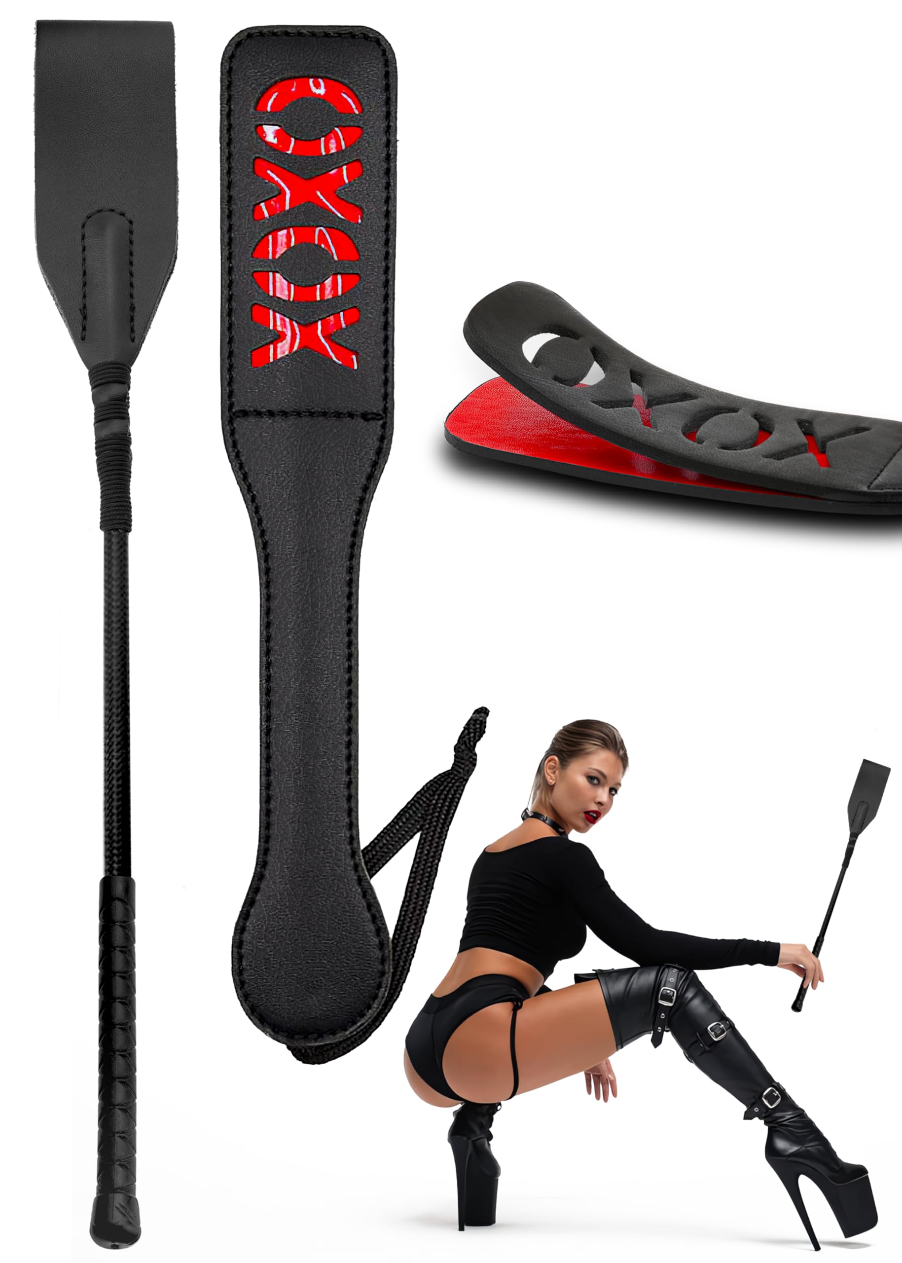 Paddle Crop BDSM Adult Sex Bondage Paddle Set - 2 Sex Crop Paddle Spanking Accessories - Adult Sex Games Paddle Sex Flogger Bondage
