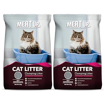 Meat Up Clumping Lavender Fragrance Cat Litter (Buy 1 Get 1 Free), 5kg