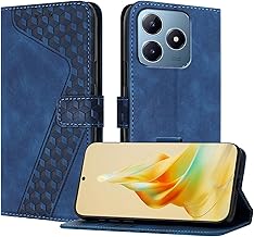Case for Realme C61 4G/Realme C63 4G, Premium PU Leather Wallet Phone Case [Magnetic Clasp] [Card Slots] Flip Case (Blue)