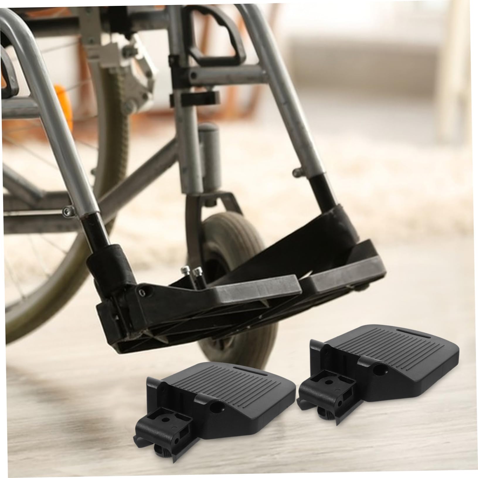 FRCOLOR 2 Reposapiés Ajustables para Silla de Ruedas Almohadilla Antideslizante y Soporte de Pa, Accesorios Confortables para Personas Edades
