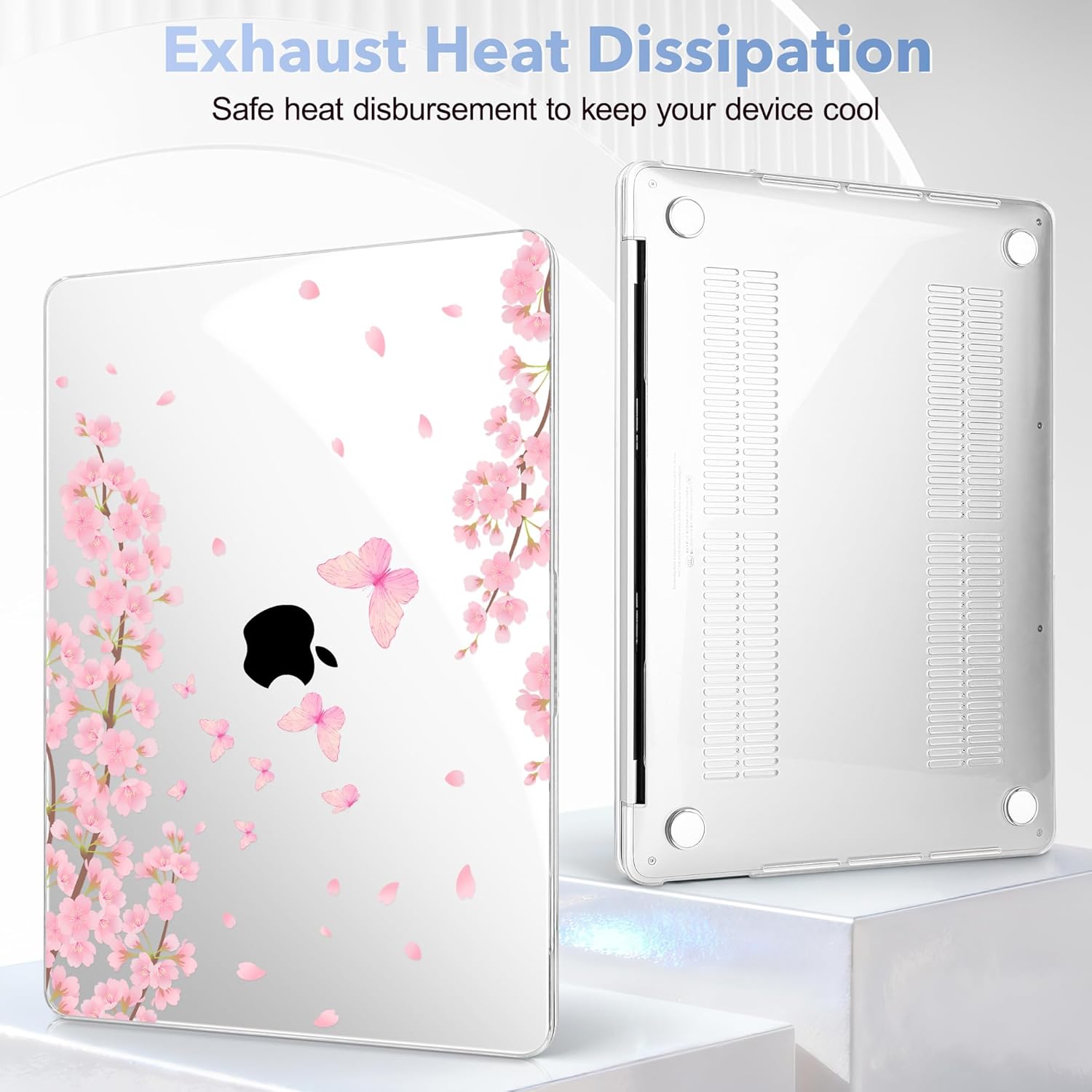 May Chen Case for MacBook Pro 13 inch M2 2023,2022,2021,2020 A2338 M1 A2251 A2289, Plastic Hard Shell Cover for MacBook Pro 13" with Touch Bar Fits Touch ID, Cherry Blossom
