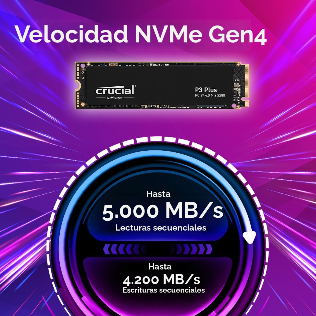 Amazon.com: Crucial P3 Plus PCIe Gen4 NVMe SSD de 4 TB, hasta