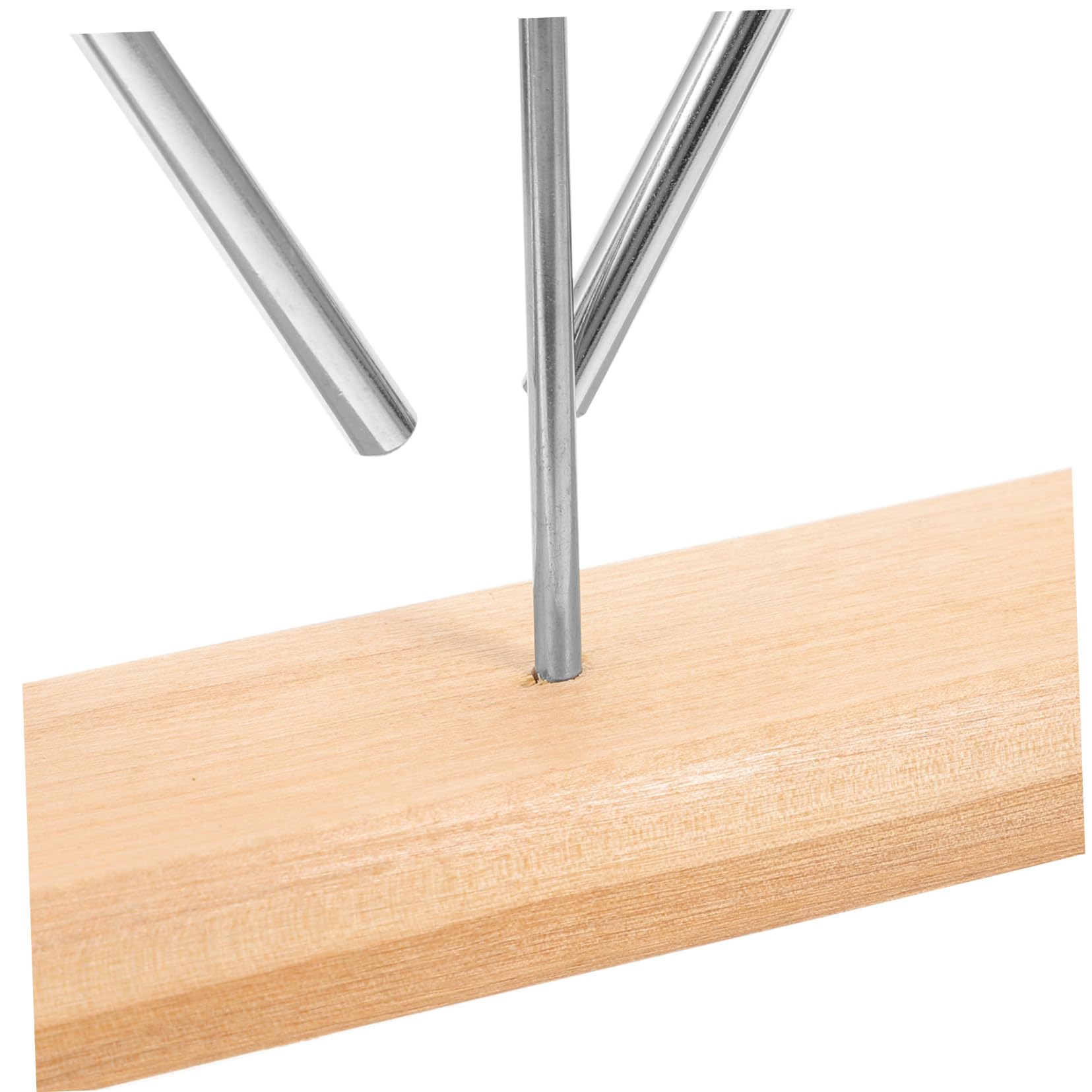 Triangel Schlaginstrument und Eisen 2 Satz mit Holzständern und Schlägeln Tragbar und Sicher für Kinder und Anfänger Beige Dreiecksglocke für Musikunterricht und Spiel