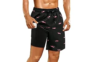 Mens Swim Trunks with Compression Liner 7 Inch Inseam