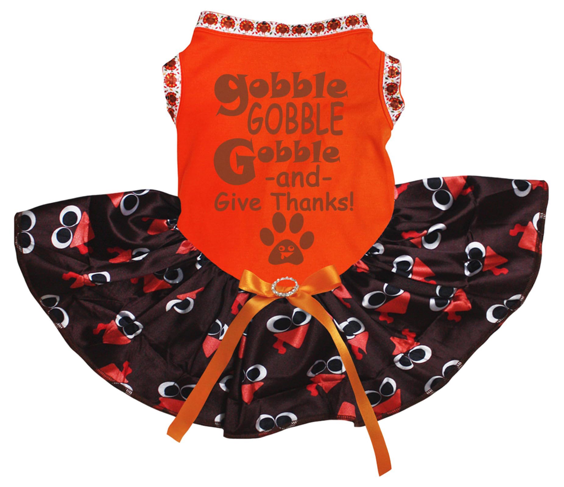 Robe pour chiot XXXL orange dinde : le vêtement de Thanksgiving ultra-doux