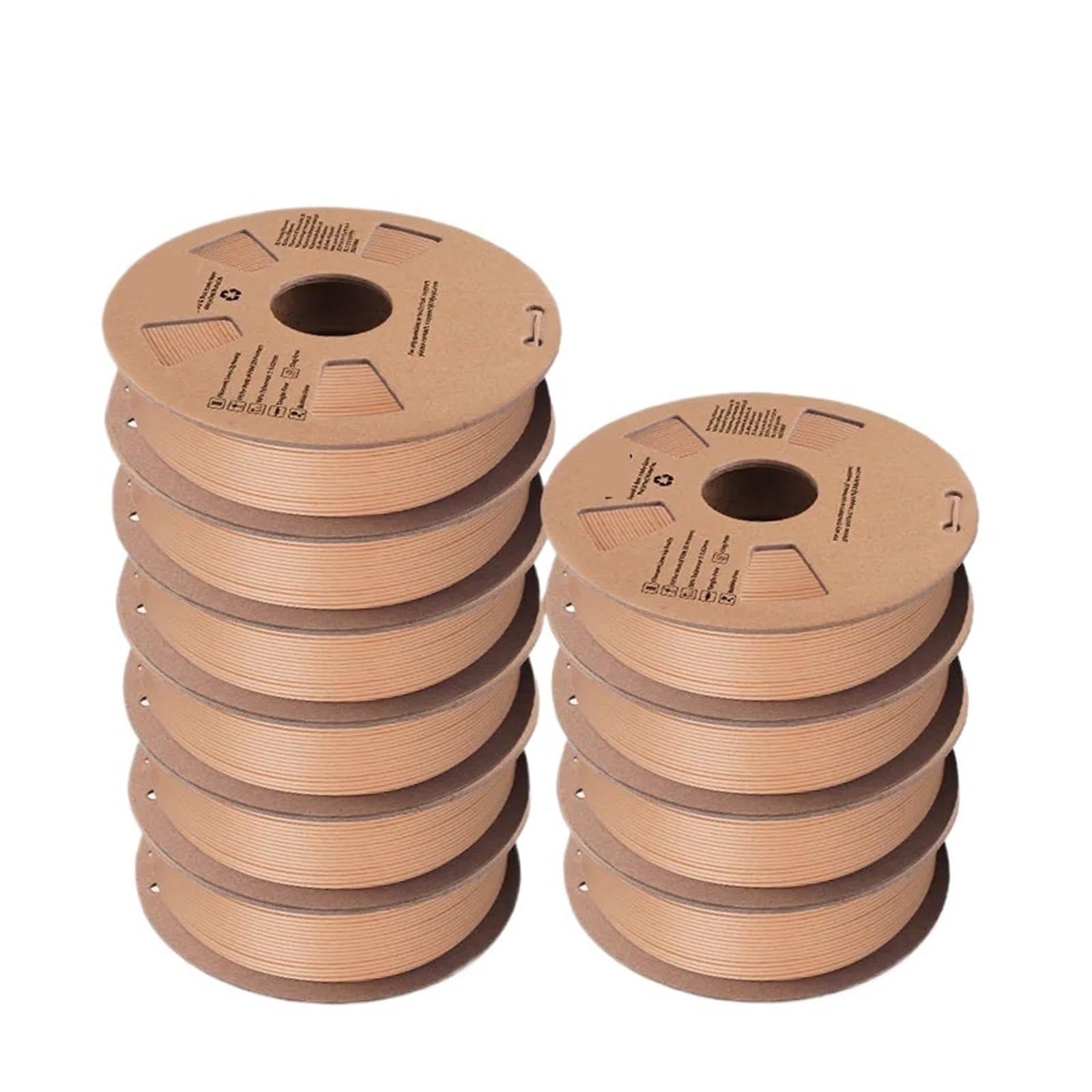 Marcatore per scansione 3D Stampante 3D PLA/filamento arcobaleno 1,75 mm 10 rotoli, materiali di stampa 3D for stampante 3D e penna 3D Marcatori a riflessione diffusa per scanner 3D(PLA 10WOOD)