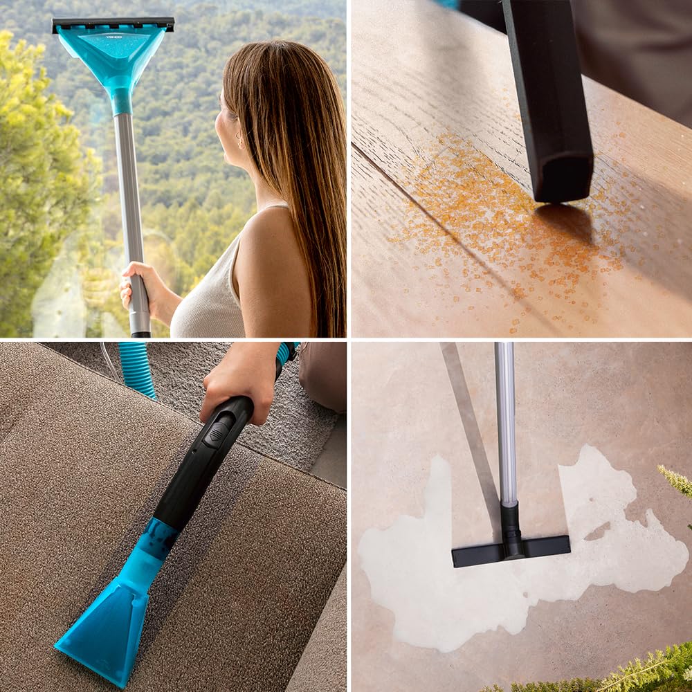 Cecotec Aspirapolvere Solidi, Liquidi, Tappezzerie e Tappeti con Cavo Conga CarpetClean 20000 MAX. 1400W, 22Kpa, Serbatoio Acqua Pulita 4L e Sporco 20L, Filtro HEPA, Raggio d'Azione 7m