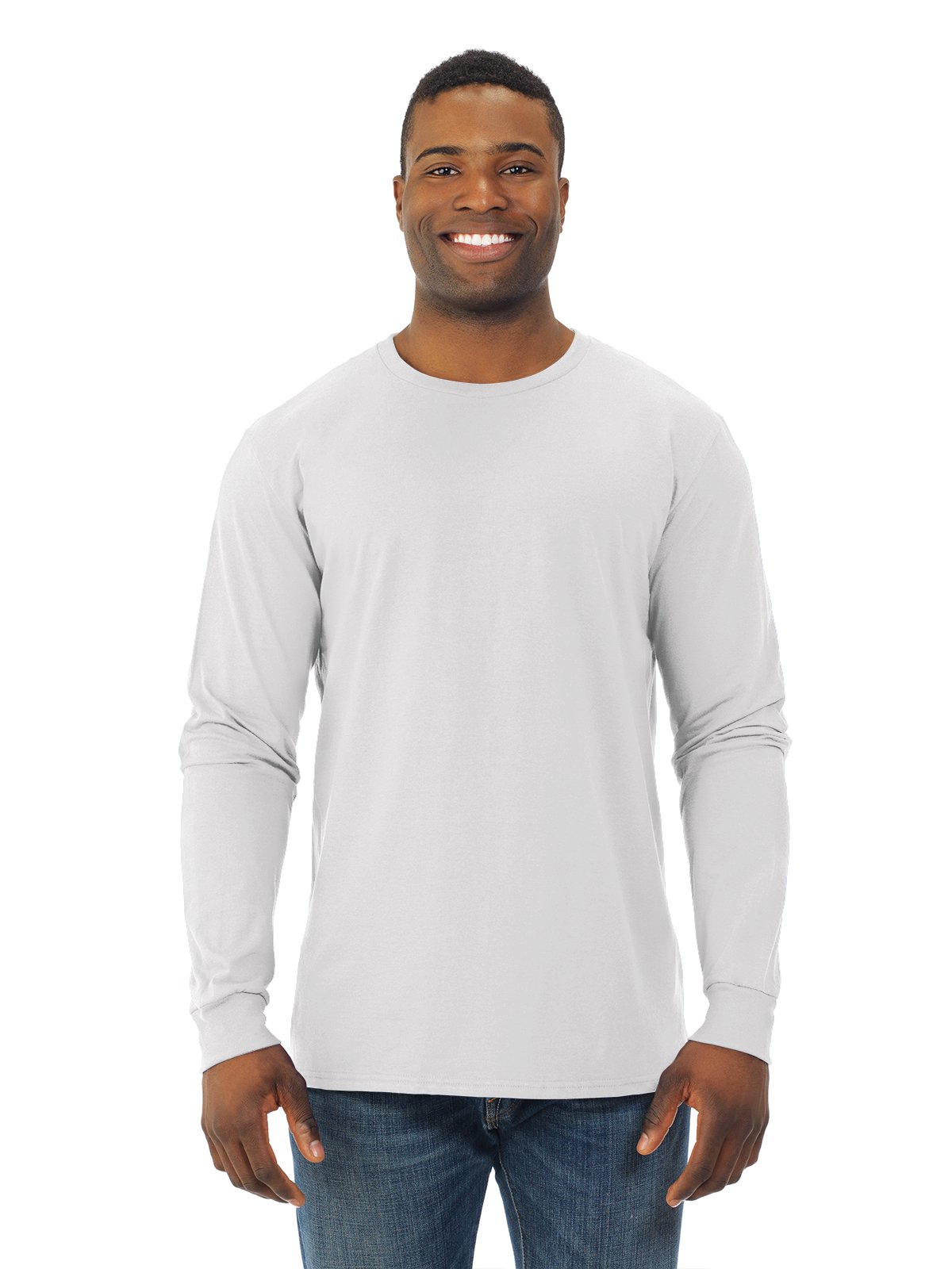 Fruit Of The Loom Mens Sofspun Long Sleeve T-Shirt, XL, White