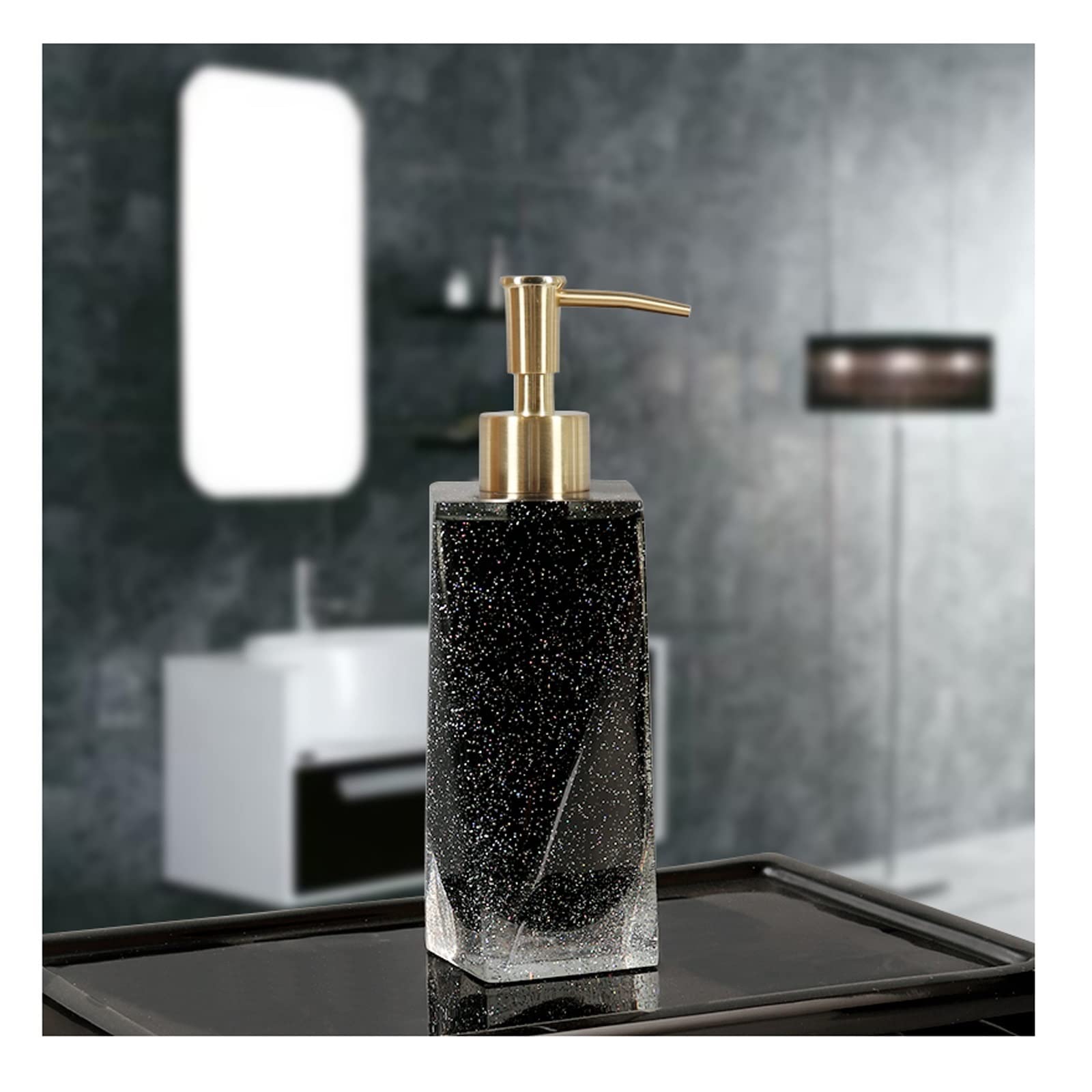 Dispenser Di Saponi Per Le Mani Il distributore di sapone resina resistente può essere posizionato nel distributore di sapone quadrato del bagno, grande capacità Dispenser Di Sapone Da Cucina (Color