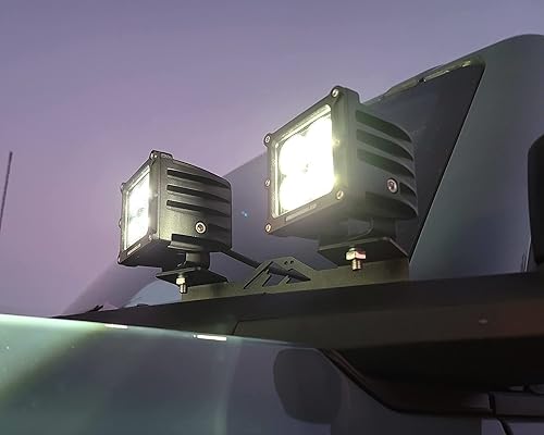 Miniatura 6 de Mountains2Metal Los soportes de luz A-Pillar se adaptan a Ford Bronco 2021+ se adaptan a la mayoría de luces de vaina, fabricados en Estados Unidos,