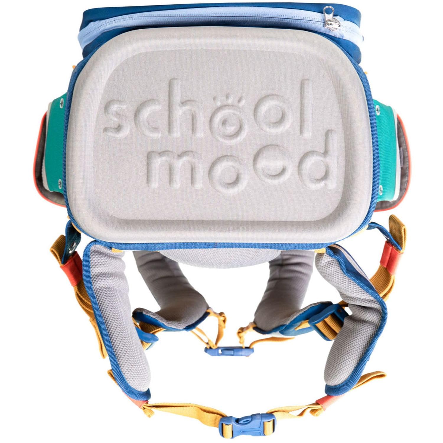 SCHOOL-MOOD Timeless Pro Schulranzenset 7-teilig 23,5L Stauraum, ergonomisches Easy Fit System für 1 m bis 1,50 m Körpergröße, standfest, wasserabweisender Stoff mit Reflektoren (Happy Sapphire)