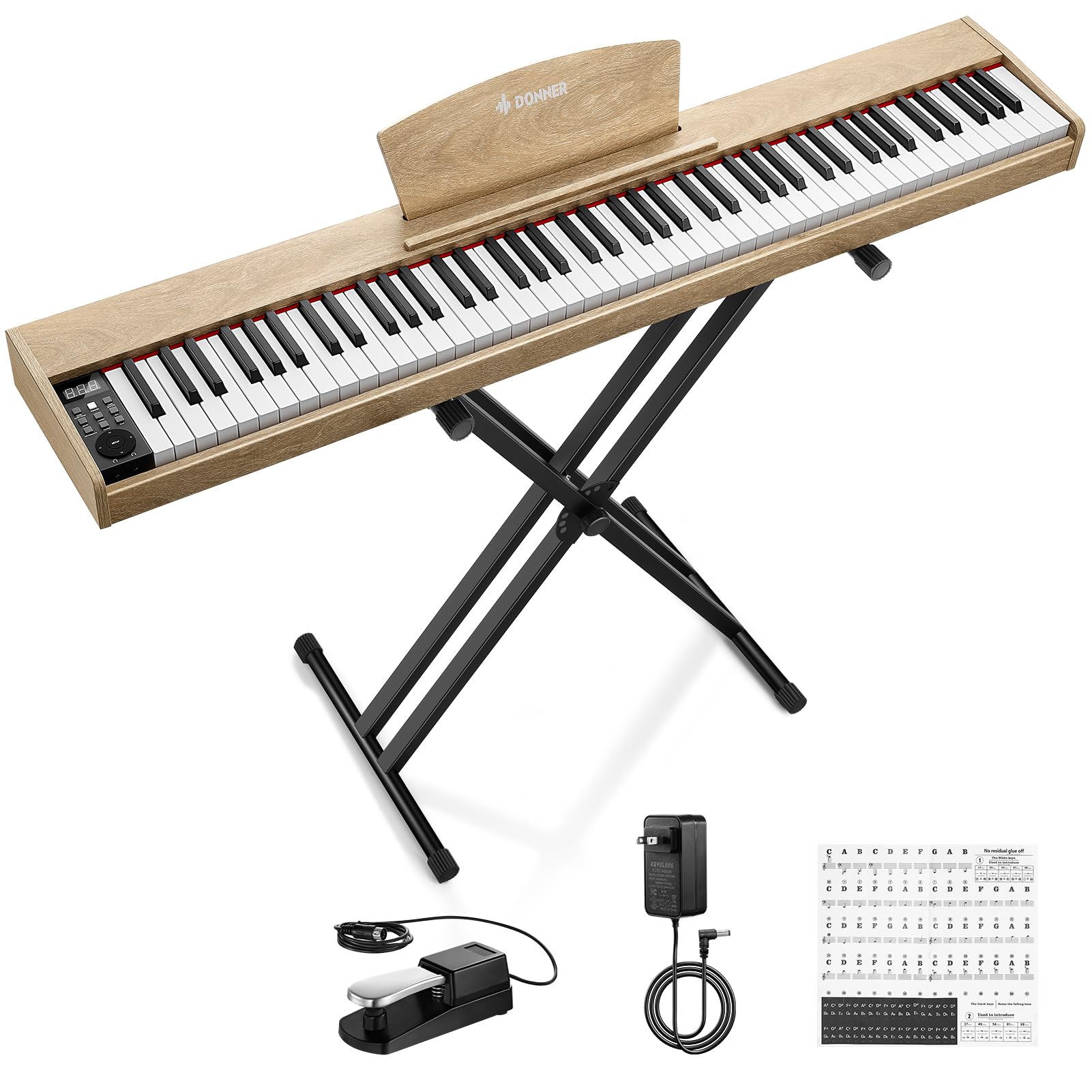 DONNER DEP-1S Digital Piano with stand Light Wood UK/EU