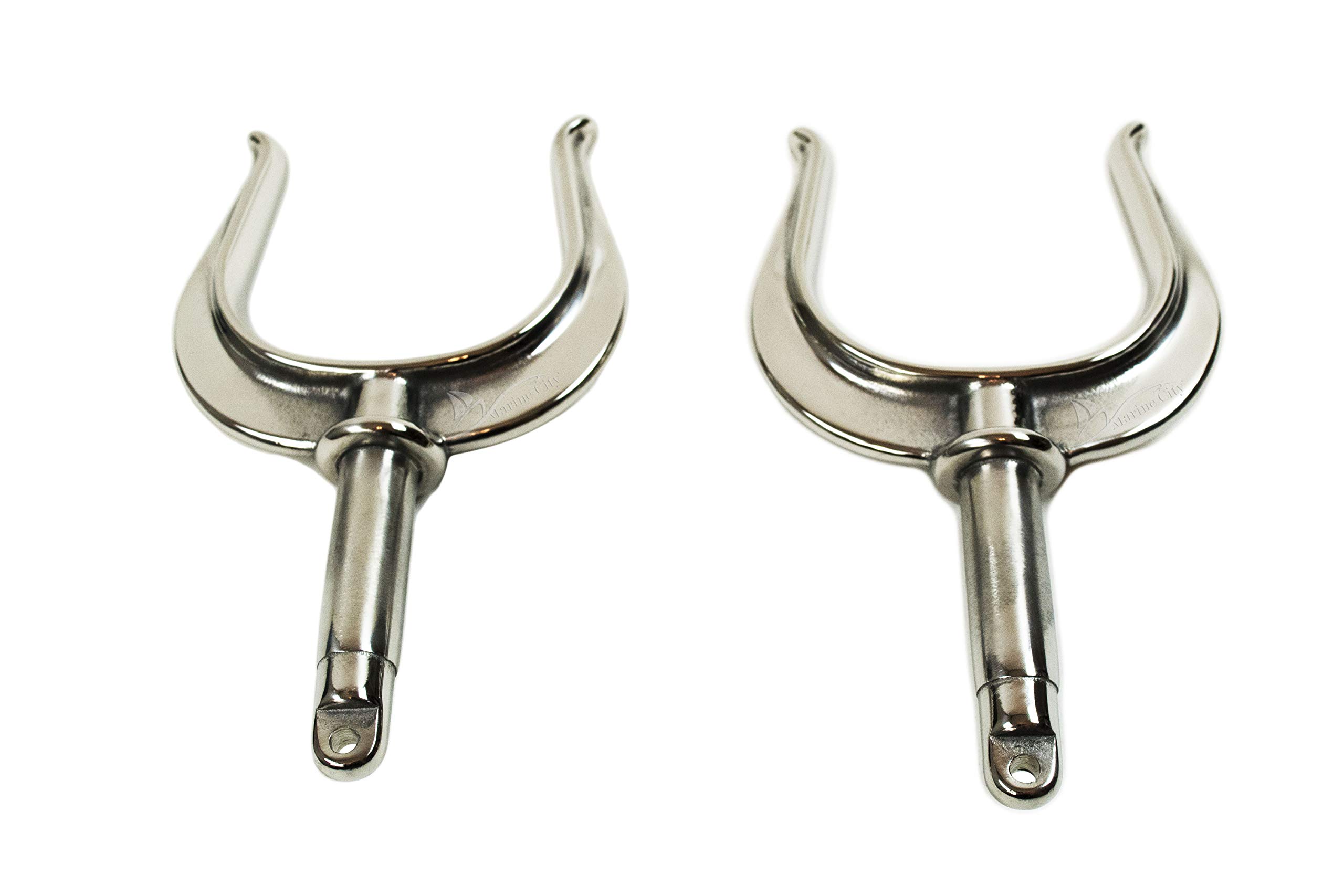 MARINE CITY316 Grade Stainless Steel Heavy Duty Rowlock Oarlock Side Mount Fine Finish 5-3/16 inches for Marines – Boats – Kayaks – Canoe – Dinghy (Pack of 2)