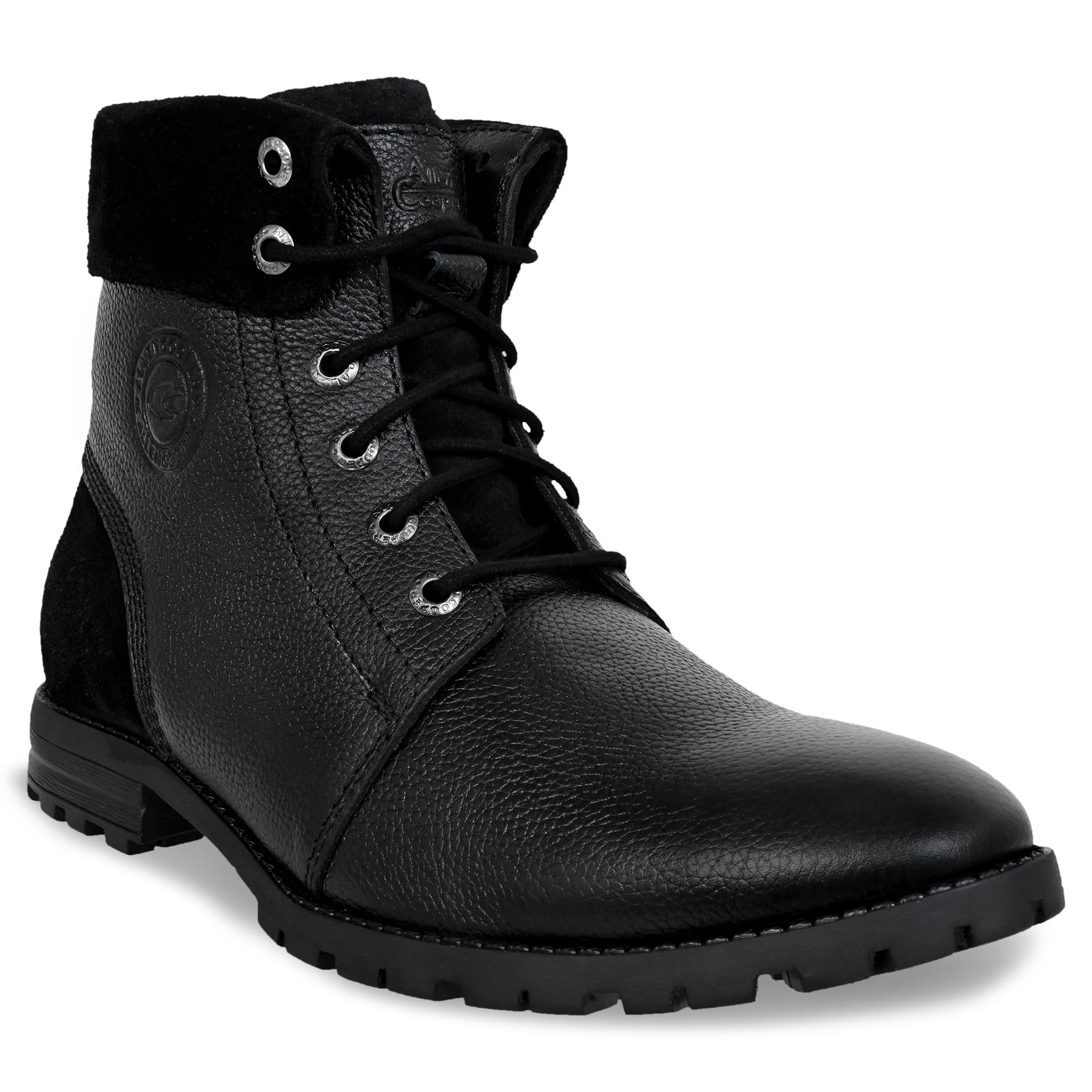 Genuine Premium Leather Luxury Memory Foam High-Top Boots Shoes For Men(ACCS-858,Black,Size-6,7,8,9,10,11)-image-10