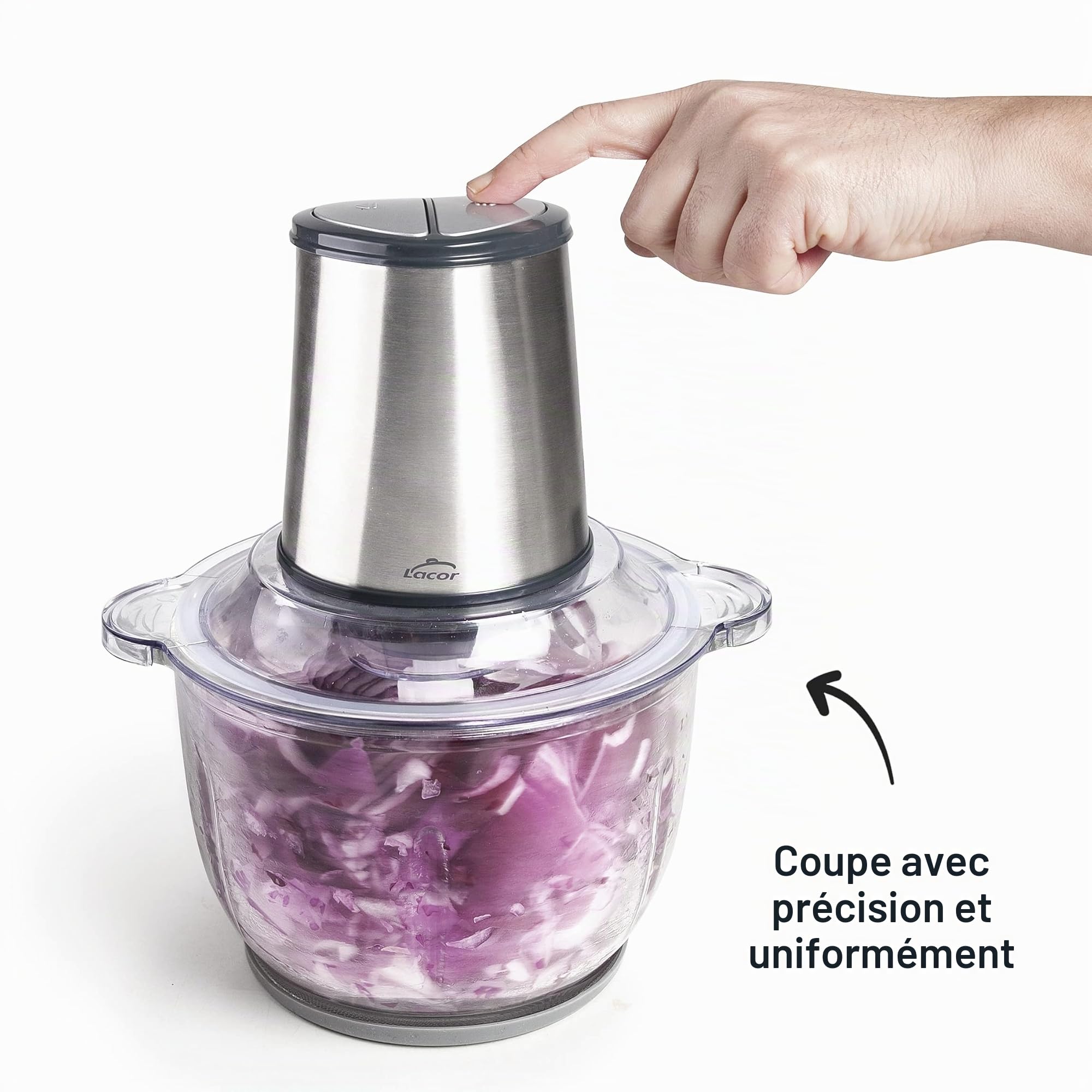 LACOR 69077 - Coupe-Automatique, Coupe-Nourriture, Hélico avec Cu... | Ustensile professionnel durable; conçu pour un rendement optimal y nettoyage rapide et facile au lave-vaisselle