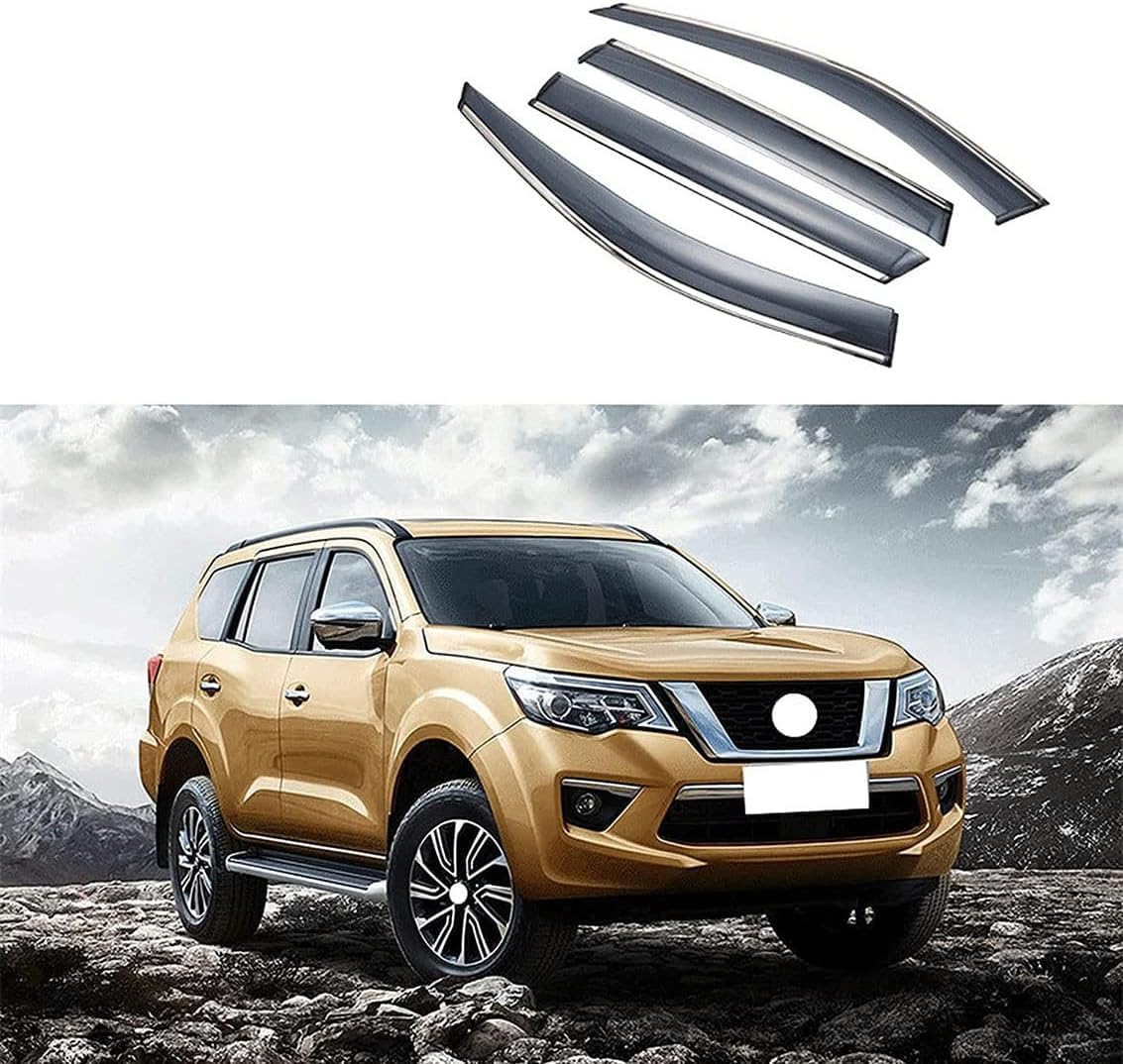 FengXH 4Pcs Smoke Tint Car Window Deflectors for Nissan Terra 2018-2020