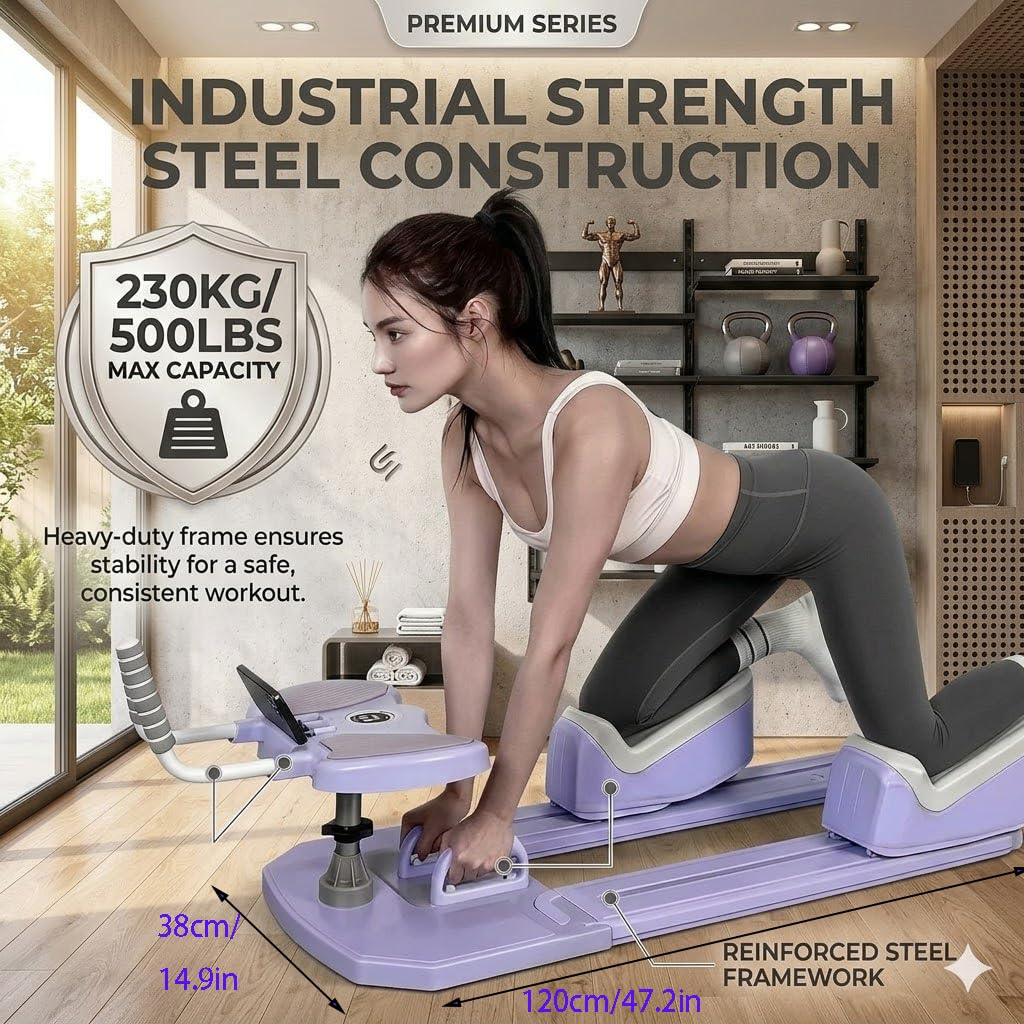6 in 1 Wirbelsäulentrainer Spine Twist and Stretch Trainer 3-Fach Höhenverstellbar LED-Zähler, Pilates Reformer Für Zuhause 230 Kg Belastbarkeit Abnehmbar Ganzkörpertraining