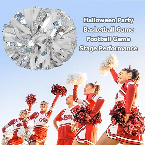 Miniatura 66 de Hooshing - Paquete de 2 pompones de animadora con mango tipo bastón, pompones para espíritu de equipo, deportes, bailes, animación, para niños