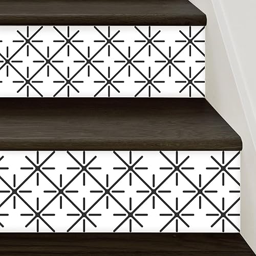 Miniatura 8 de funlife 10 calcomanías de vinilo autoadhesivas para escaleras para pelar y pegar, decoración de murales para escaleras, 39.37 x 7.09 pulgadas, gris