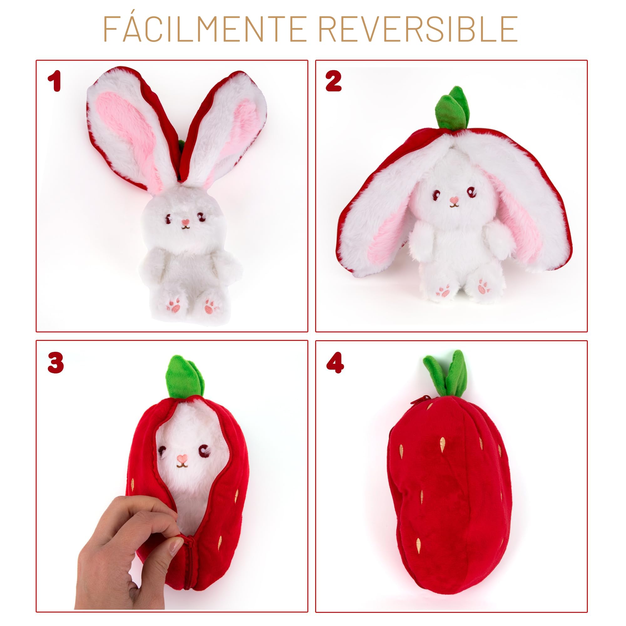 Peluche De Fresa Rosa De 22 Cm, Súper Suave, Relleno De Algodón PP, Ideal Como Almohada O Regalo Para Niños Y Amantes De Las Fresas