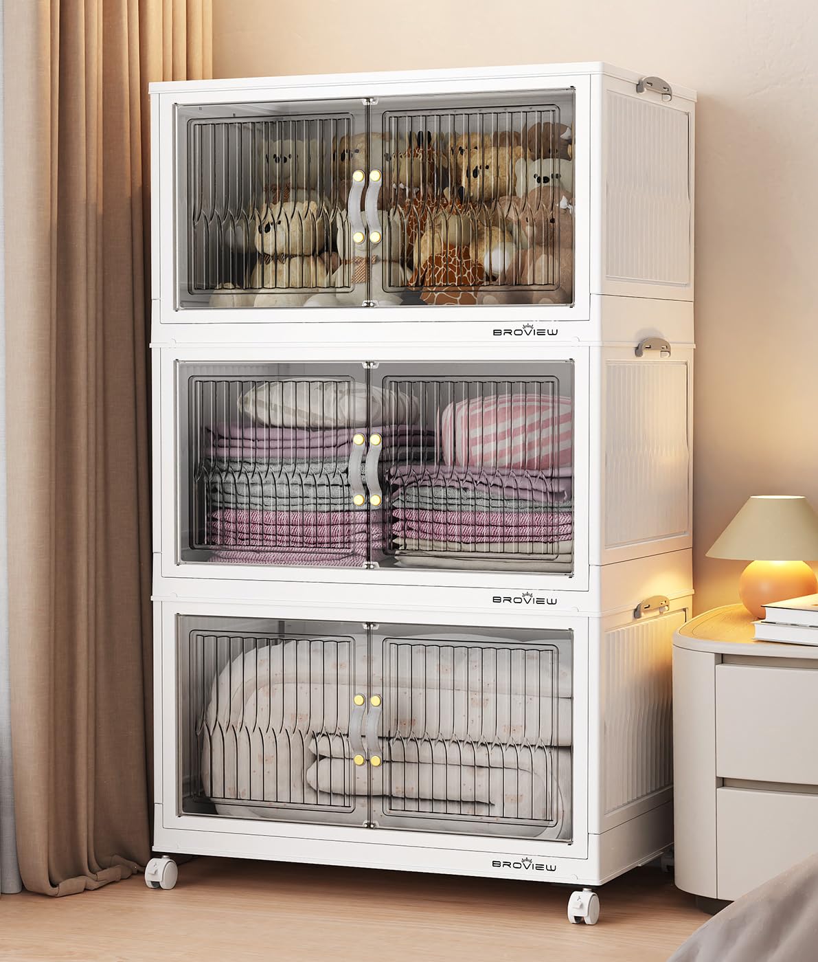 BROVIEW 240Qt Stackable Storage Bins with Lid