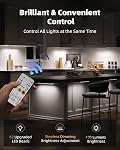 EZVALO 6-Pack Sous l'éclairage de cabinet avec station de recharge, les lumières de détecteurs de mouvement rechargeables, 3 Temps de couleur, variable 62 LED Feux de rangement activés sans fil Motion avec télécommande pour cuisine,Couloir
