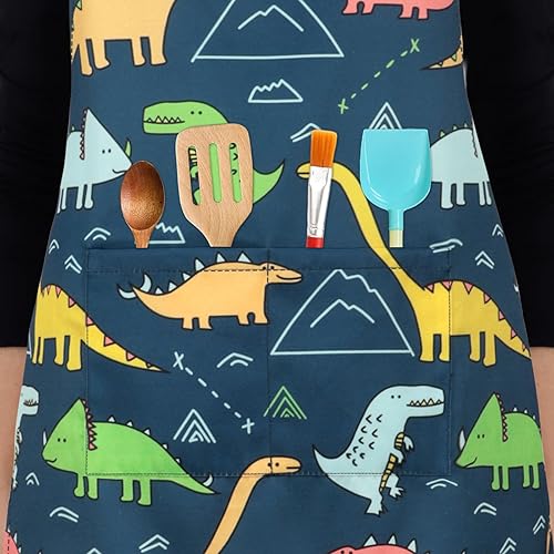 Miniatura 5 de Delantal para niños, delantal unisex con correa ajustable para el cuello, delantal de cocina para cocinar, pintar y hornear