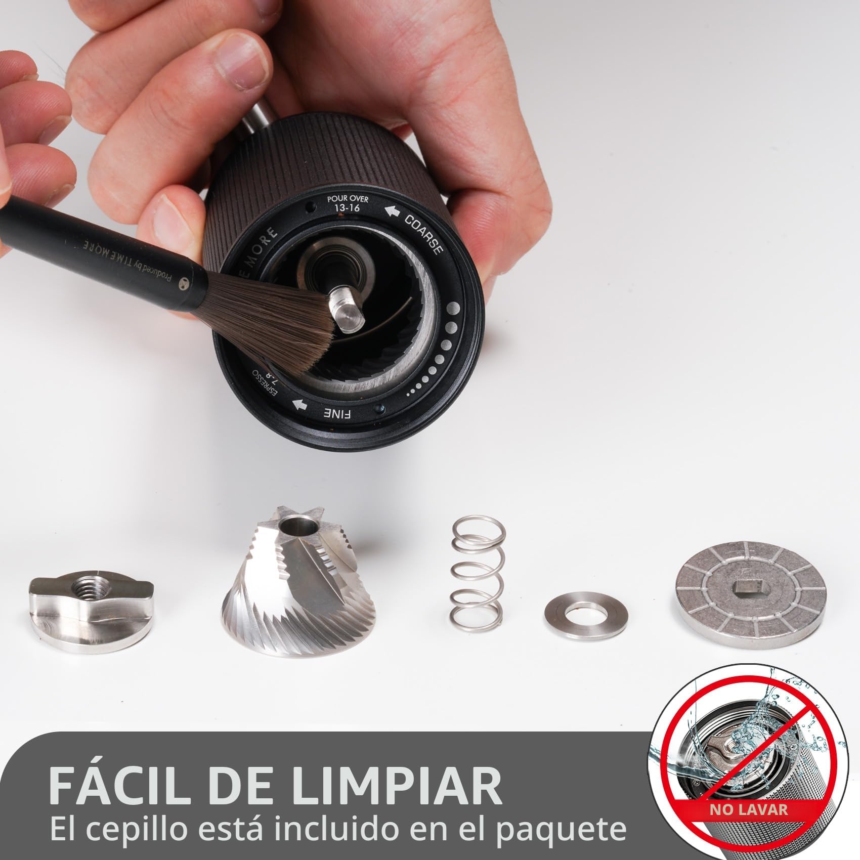 TIMEMORE Chestnut C3S Pro - Molinillo de café manual con ajuste preciso del grado de molienda, acero inoxidable y mecanismo cónico, mango plegable, recipiente para granos de 25 g, color negro
