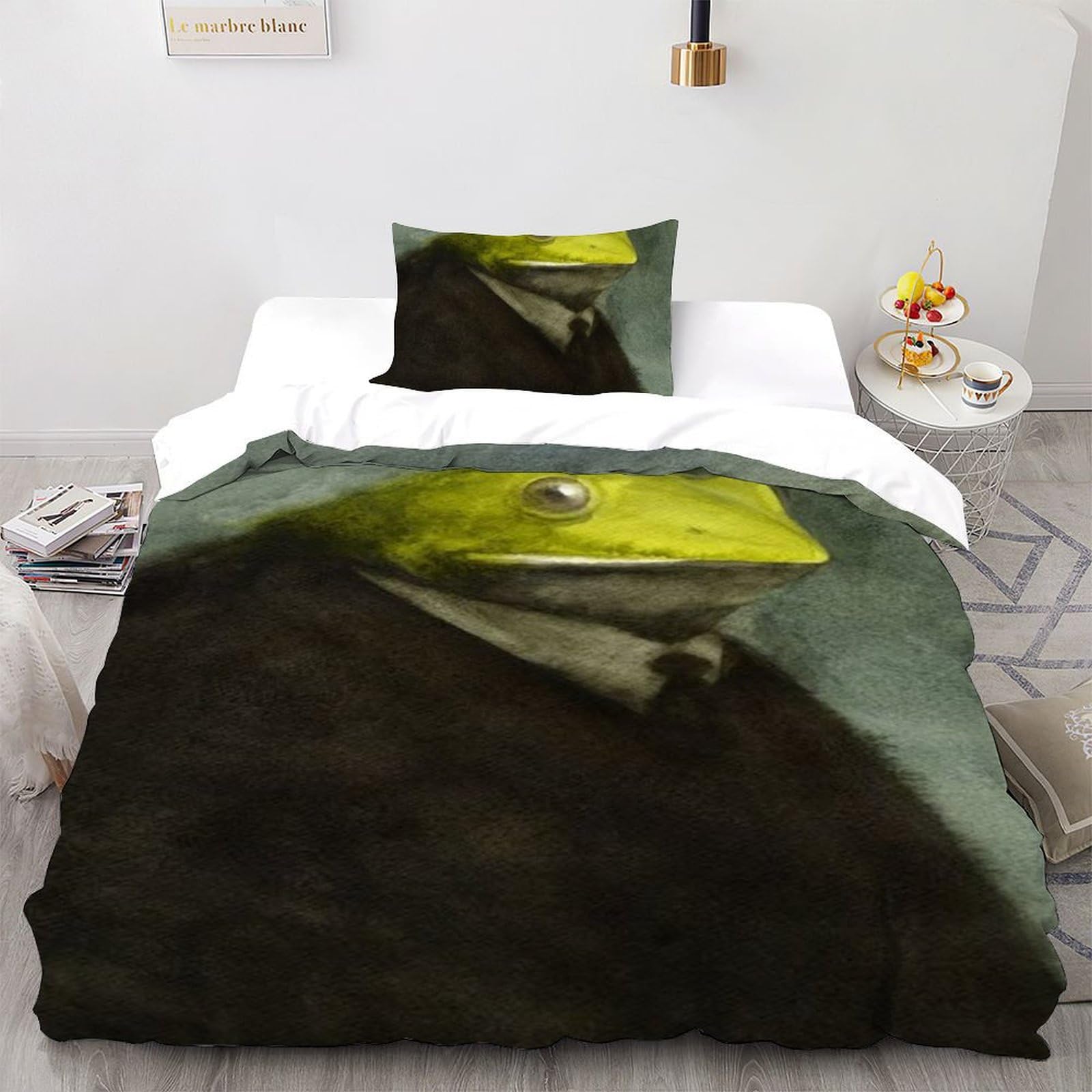 Housse de couette microfibre pour éviter la transpiration nocturne lit garçon animaux 3D 135x200