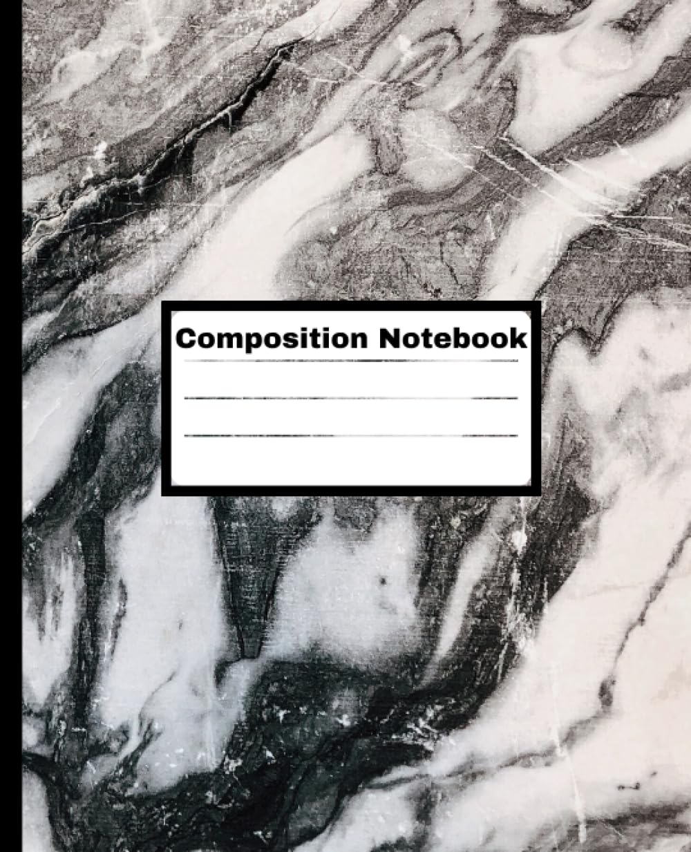 Composition Notebooks, Wide Ruled Paper, 7.5" x 9.25", Purple Marble Covers: 110 pages , black and White Marble Wide Ruled Composition Notebook.