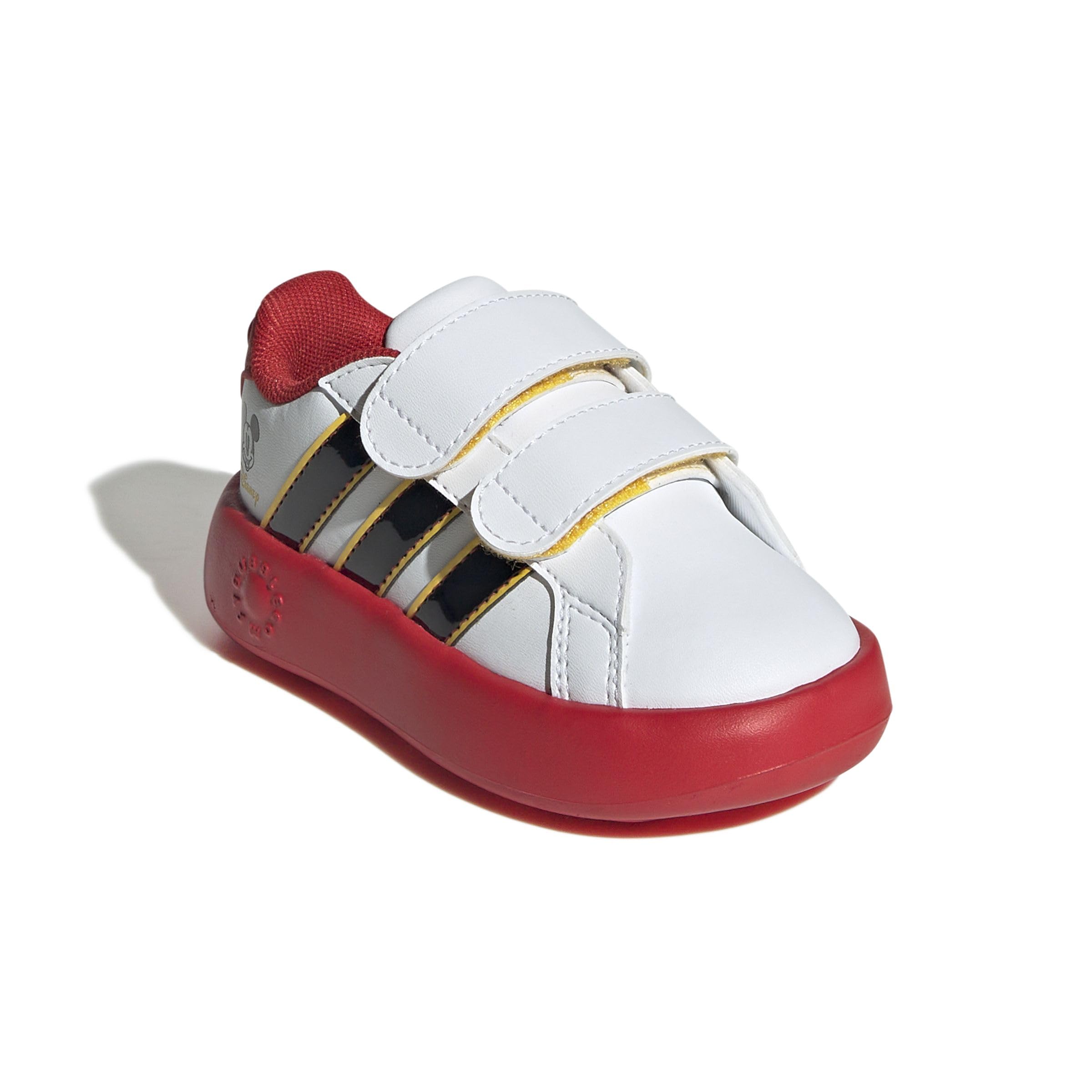 adidas Unisex bebé Disney Mickey Mouse Grand Court Shoes Infants, FTWR White/Core Black/Bold Gold, 21 EU